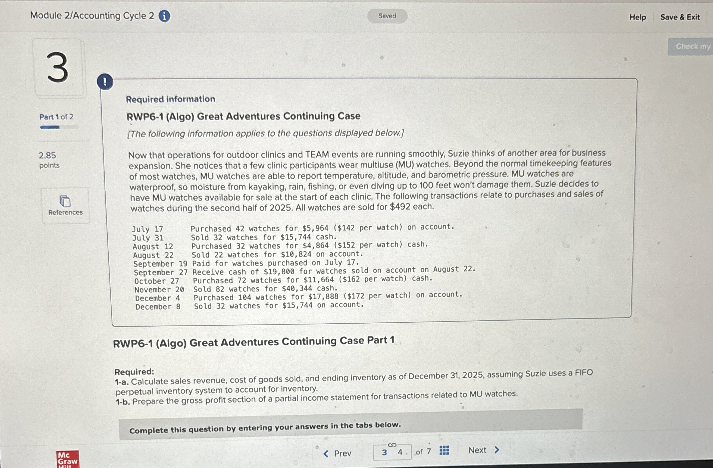 Module 2 / Accounting Cycle 2 ( i ) Help Save &