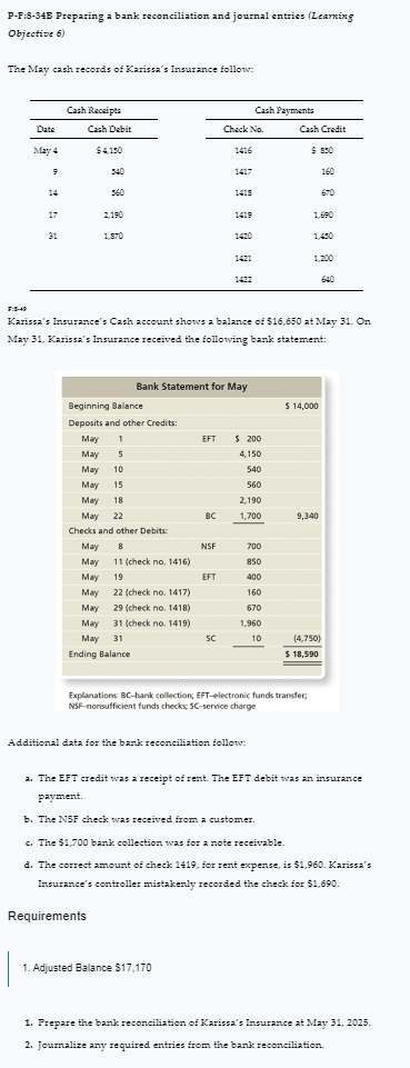 P - P:B - 3 4 B Preparing a bank reconciliation