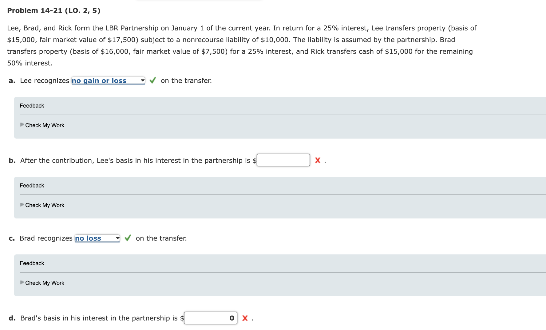 Problem 1 4 - 2 1 ( LO . 2 , 5 ) Lee, Brad, and