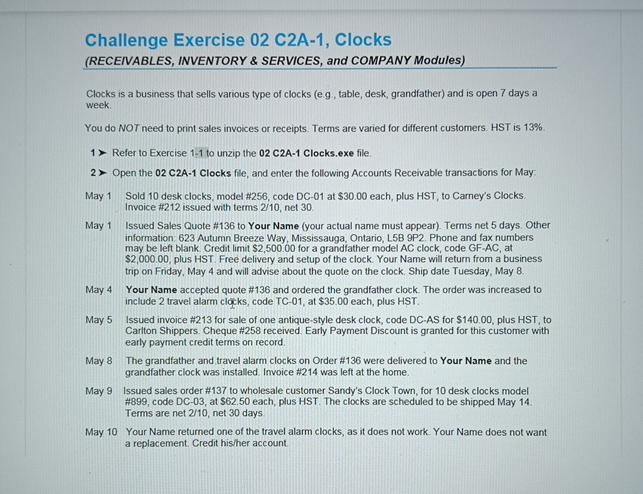 Challenge Exercise 0 2 C 2 A - 1 , Clocks (