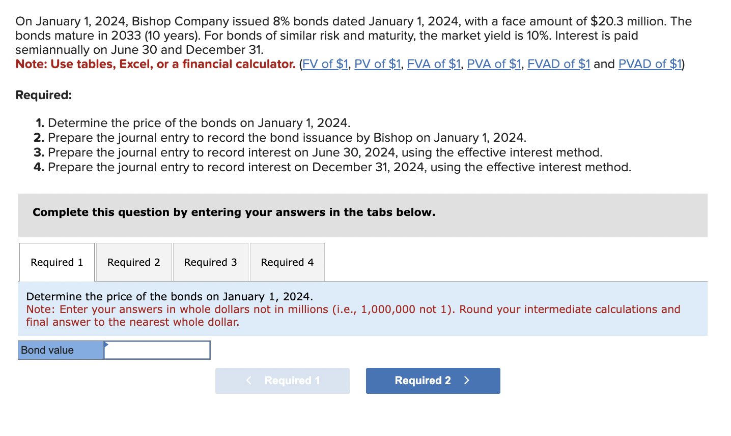 1 . 1 . On January 1 , 2 0 2 4 , Bishop Company
