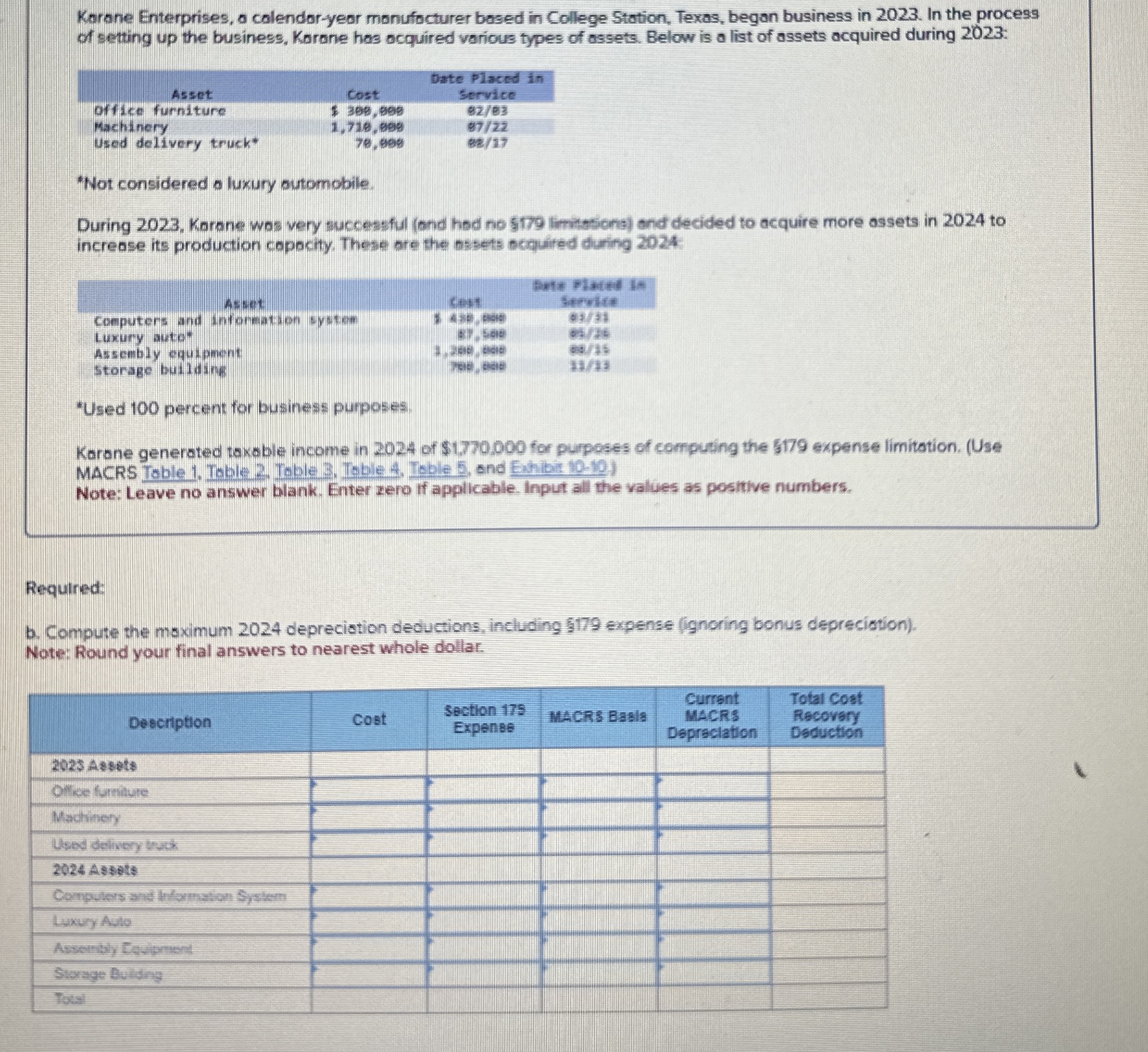 Korone Enterprises, a calendor - year