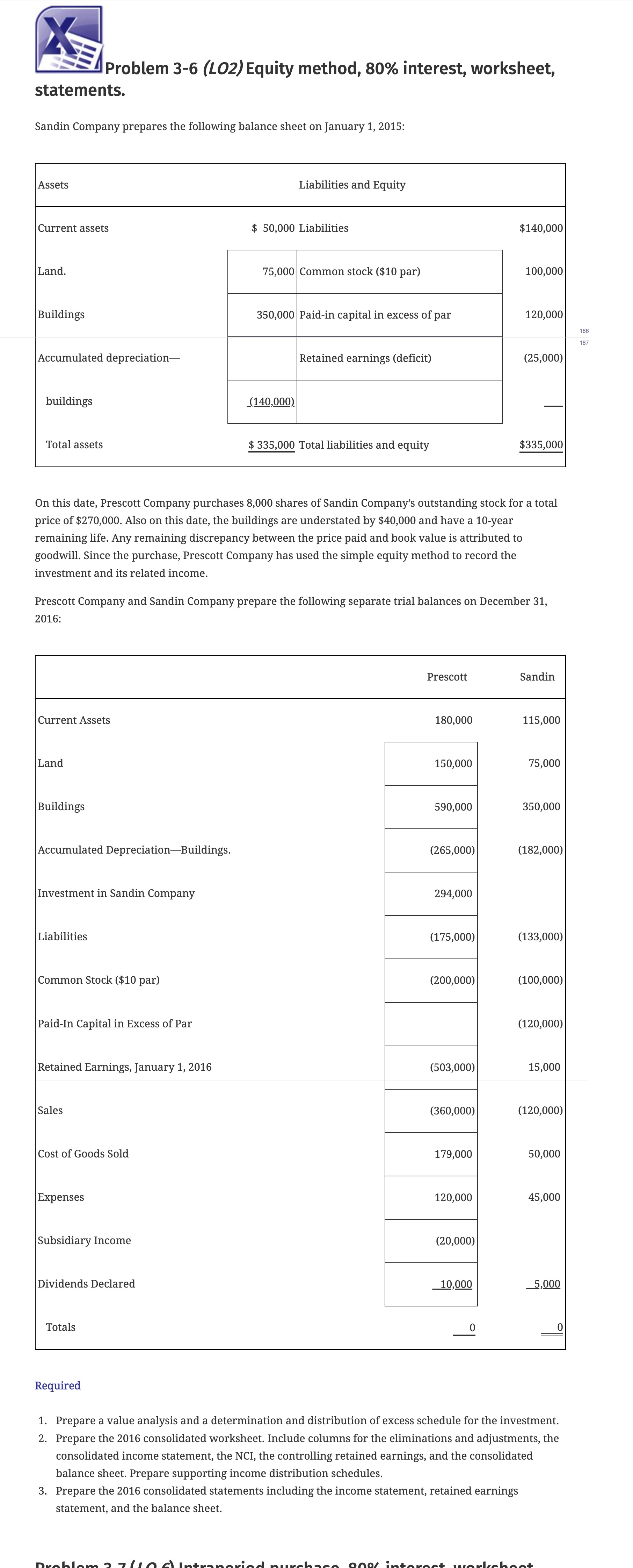 Complete the template Problem 3 - 6 ( LO 2 )