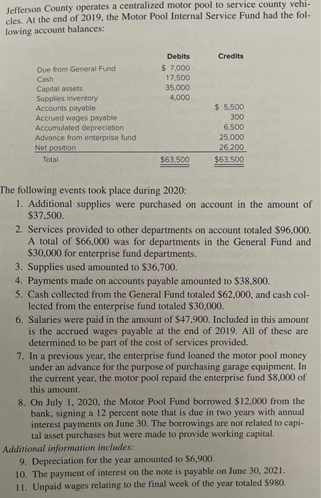 Jefferson County operates a centralized motor