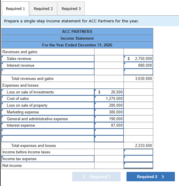 ACC Partners reports the following information