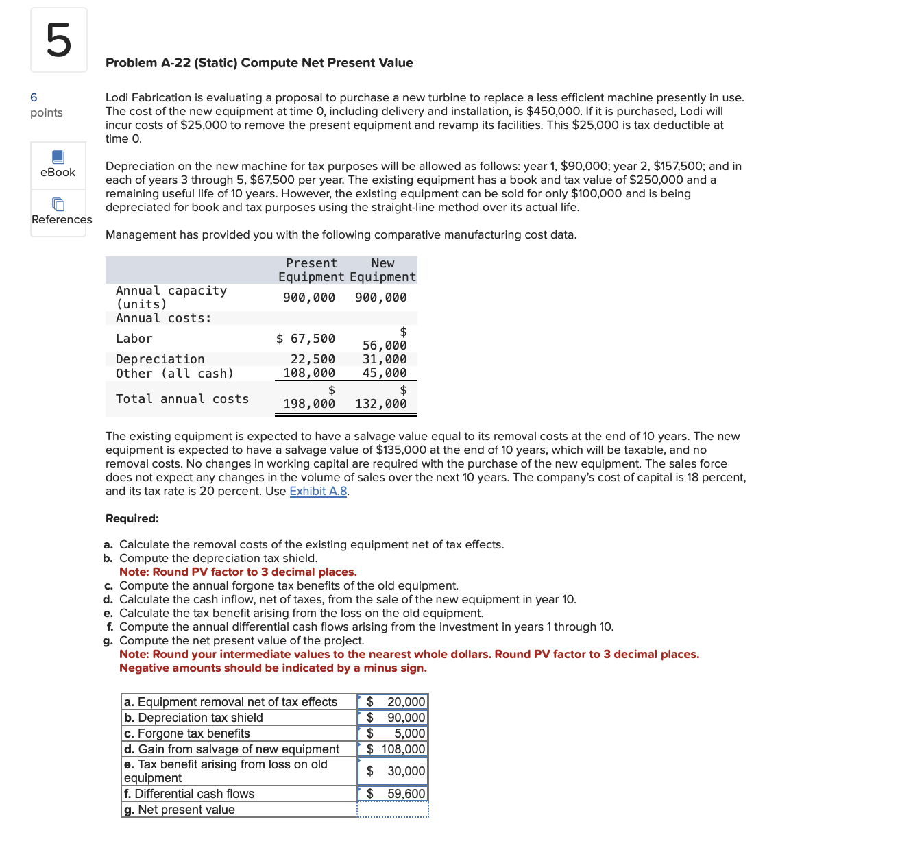 Problem A - 2 2 ( Static ) Compute Net Present