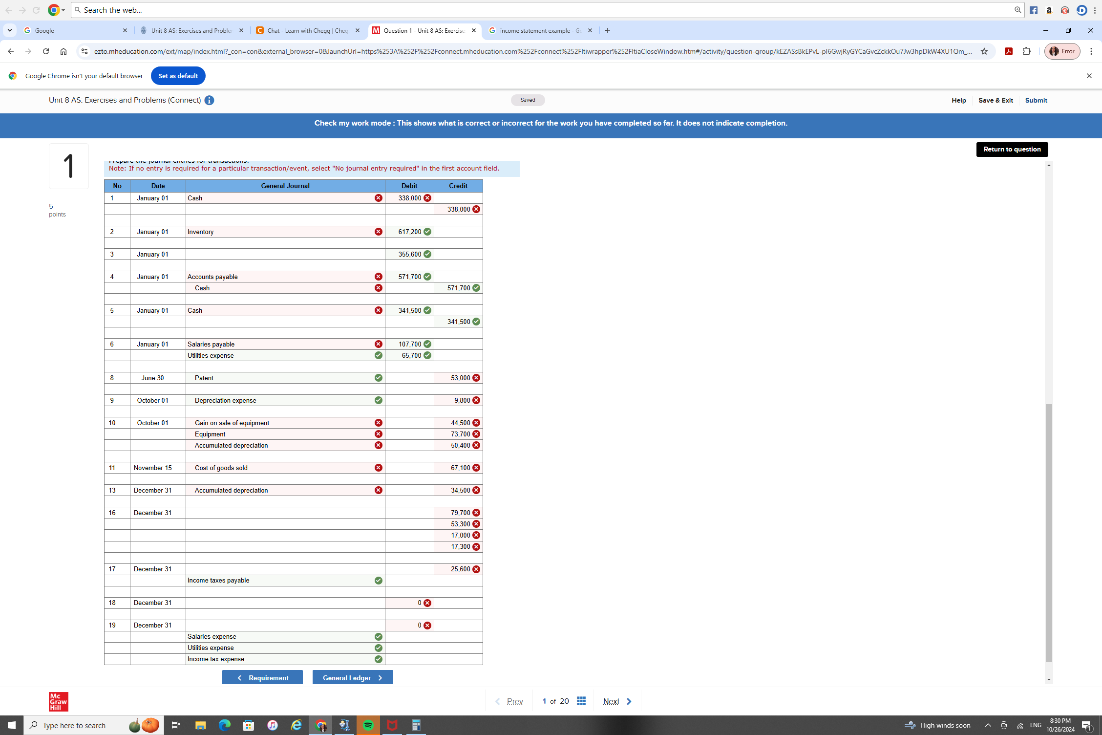 On January 1 , 2 0 2 4 , the general ledger of