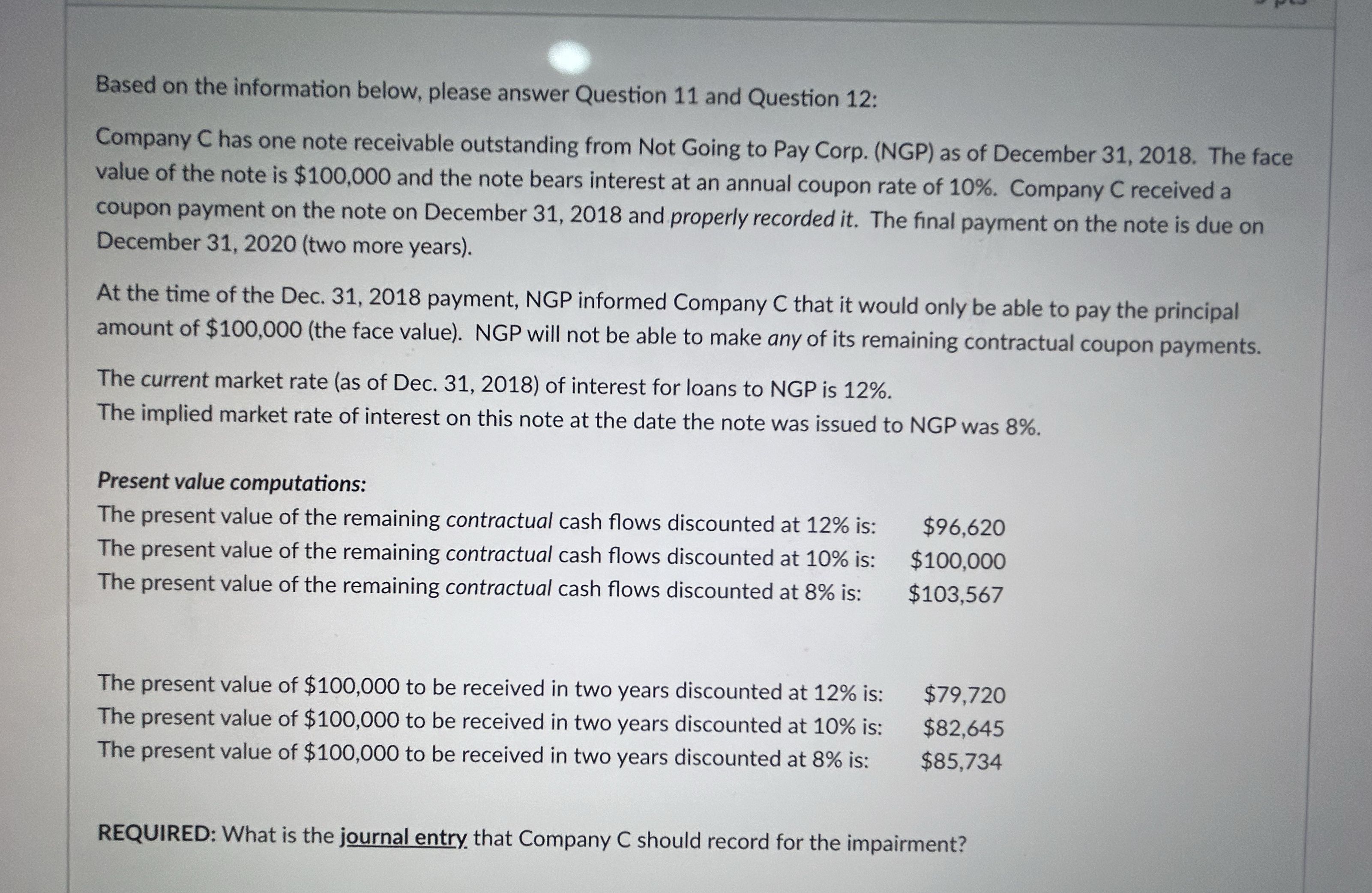 Based on the information below, please answer