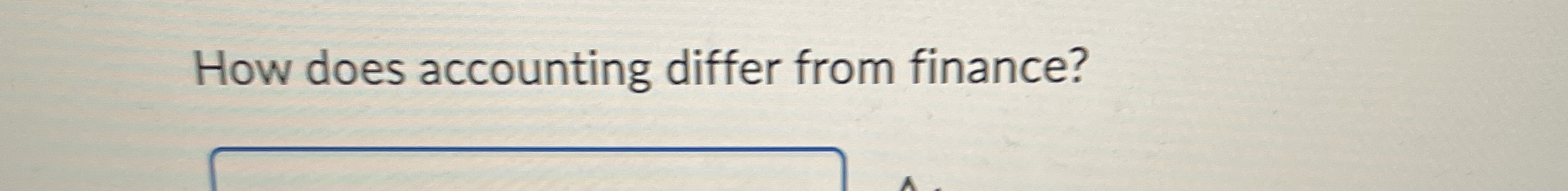 How does accounting differ from finance?