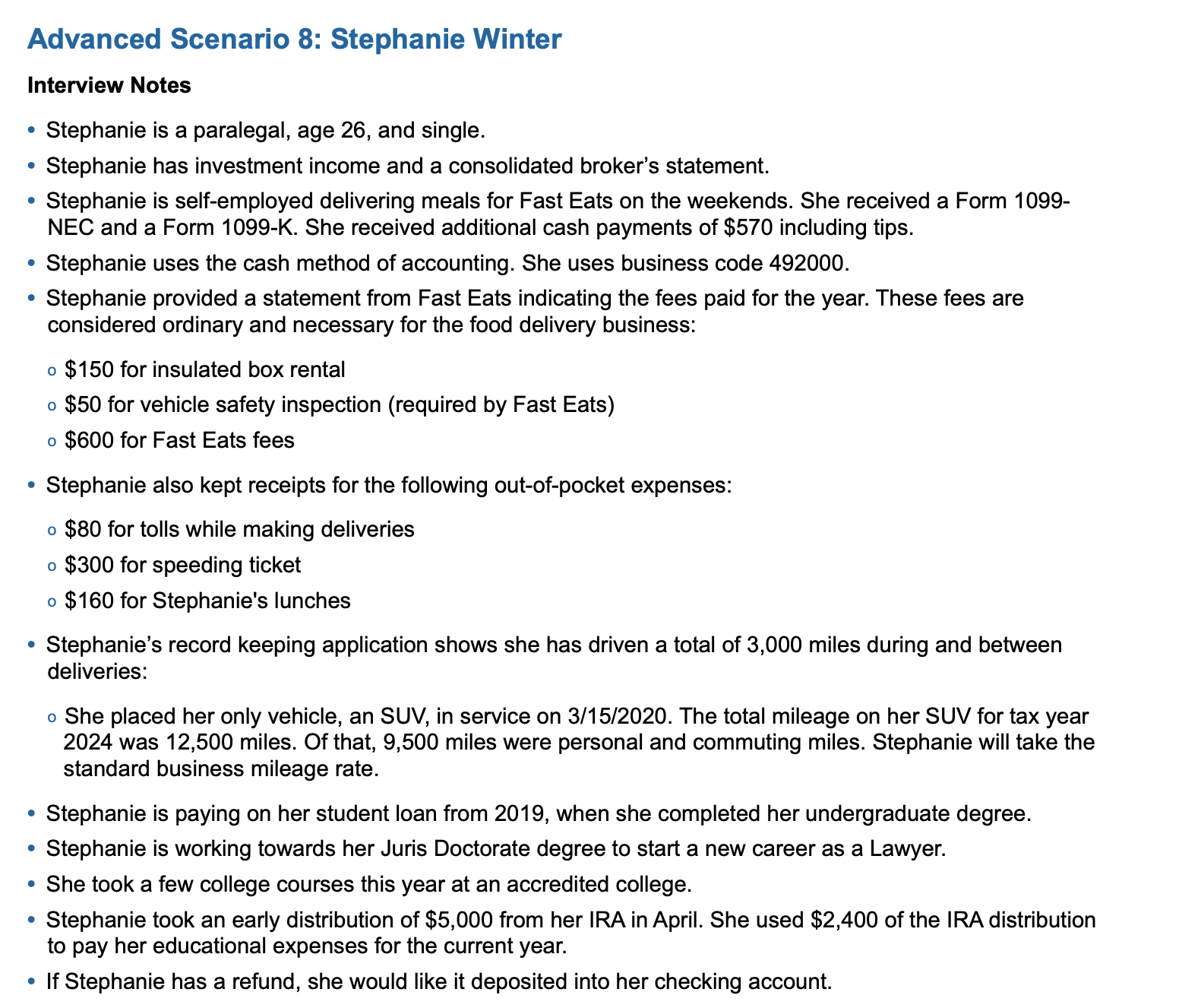 Advanced Scenario 8 : Stephanie Winter Interview