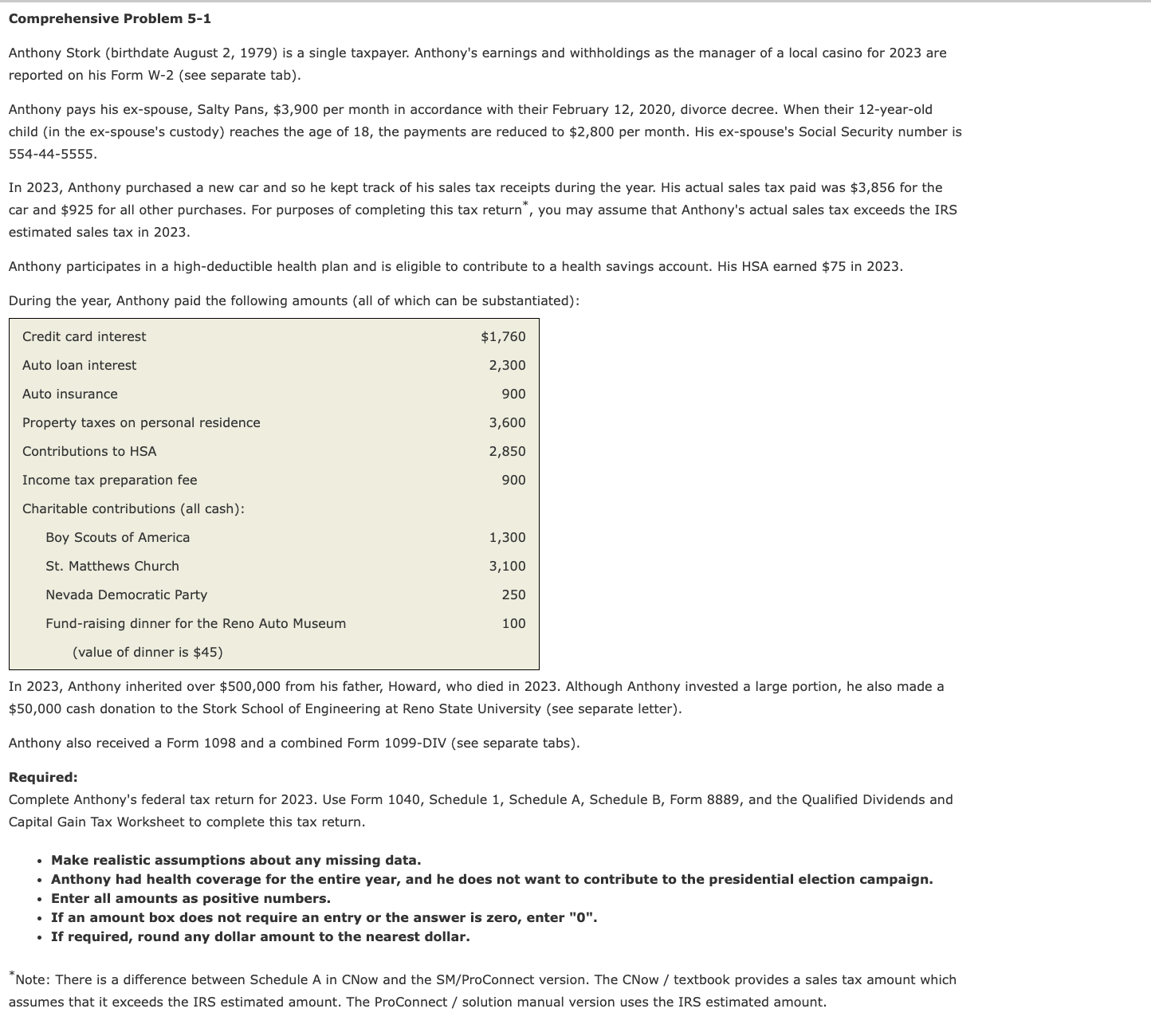 Comprehensive Problem 5 - 1 ( Please specify the