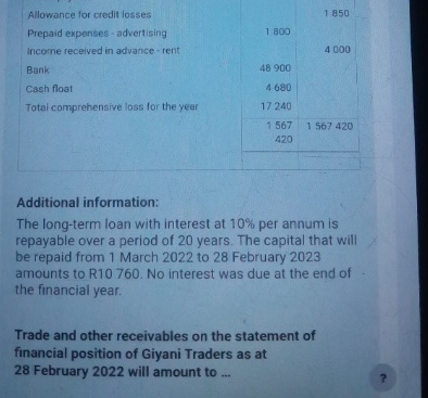 Use the following information to answer the