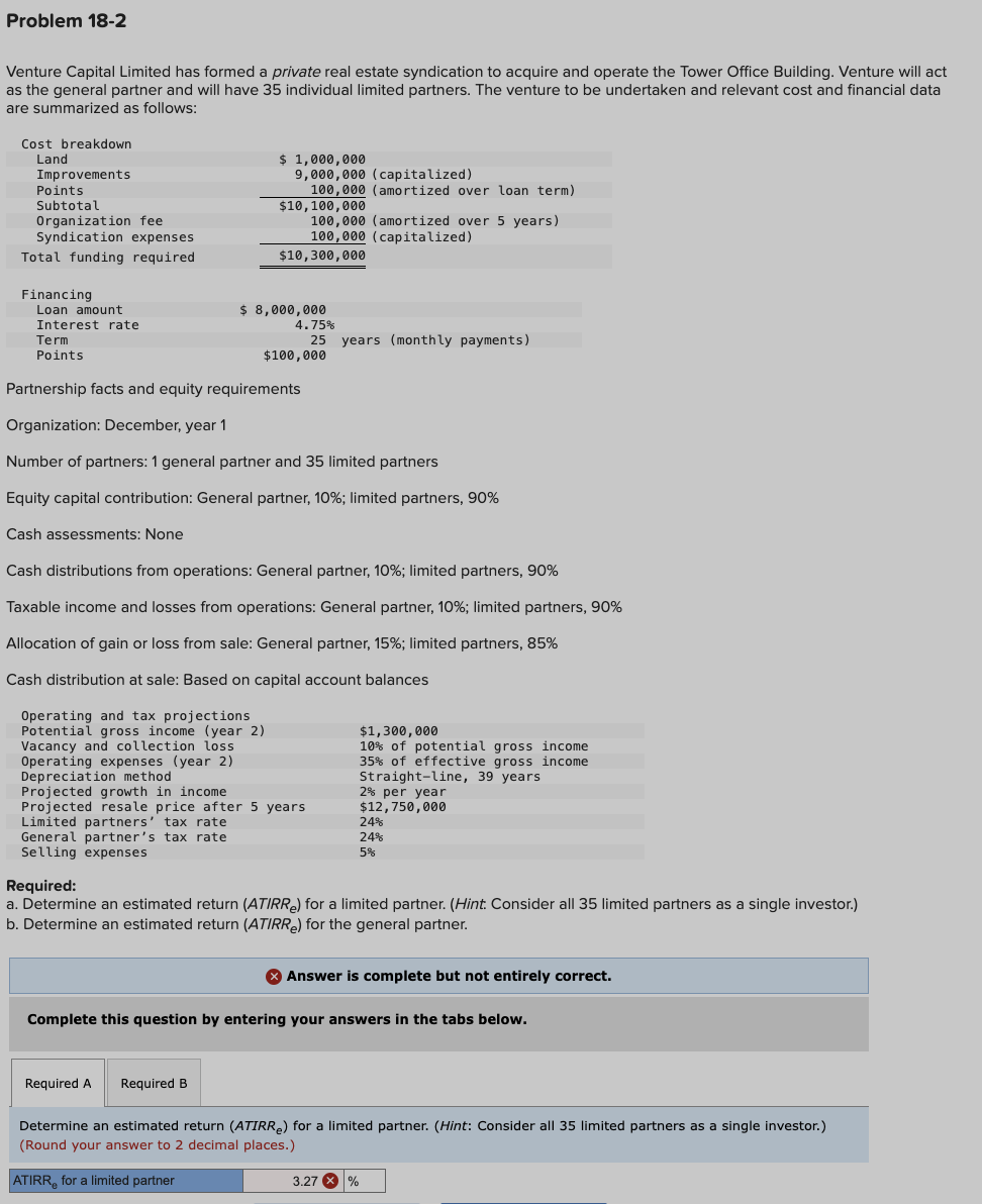 Problem 1 8 - 2 Venture Capital Limited has