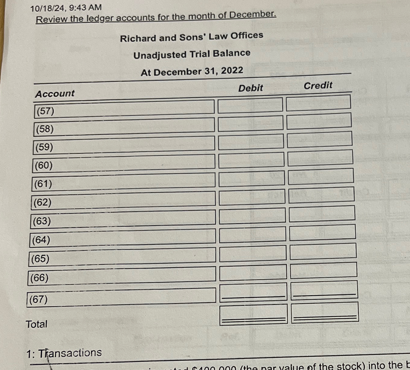 Ask an expert 1 : Transactions January 2 : The