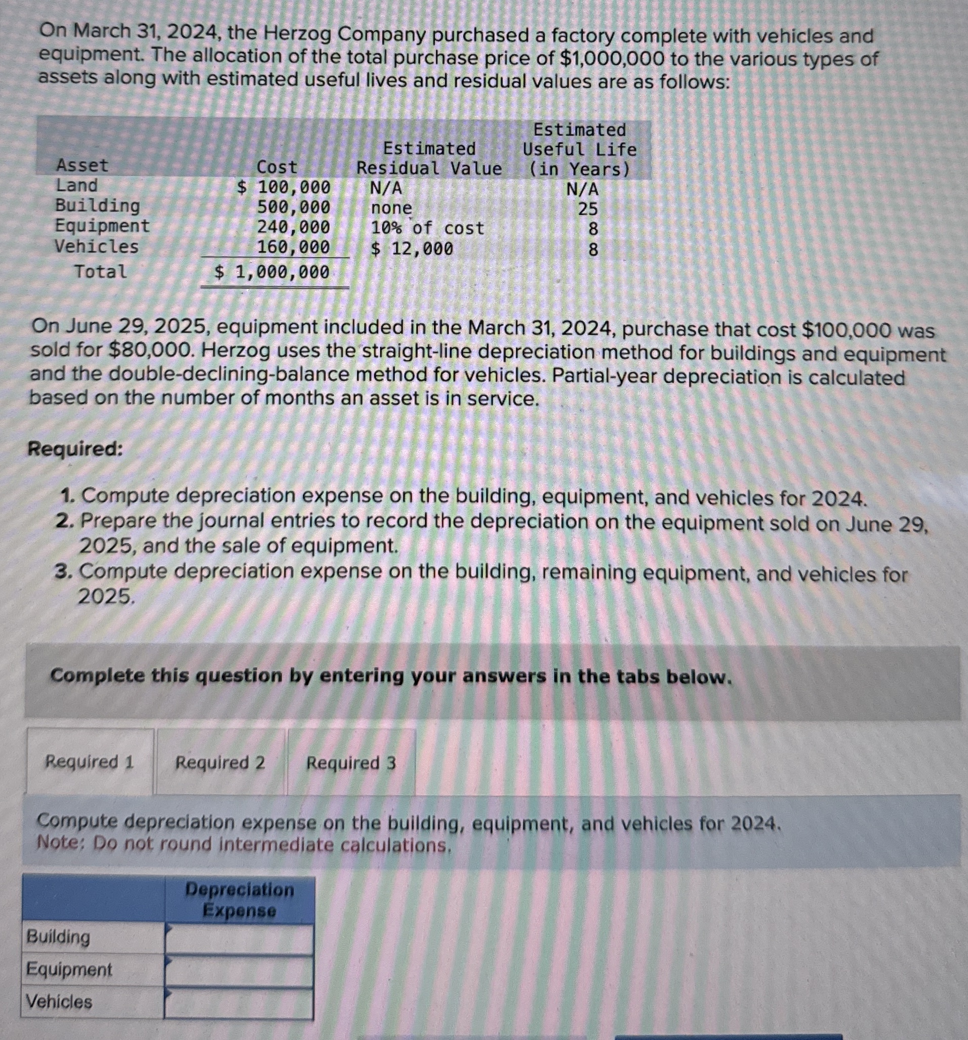 On March 3 1 , 2 0 2 4 , the Herzog Company