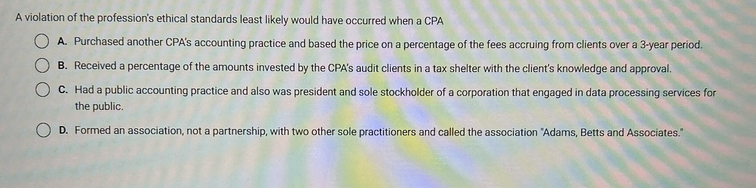 A violation of the profession's ethical standards