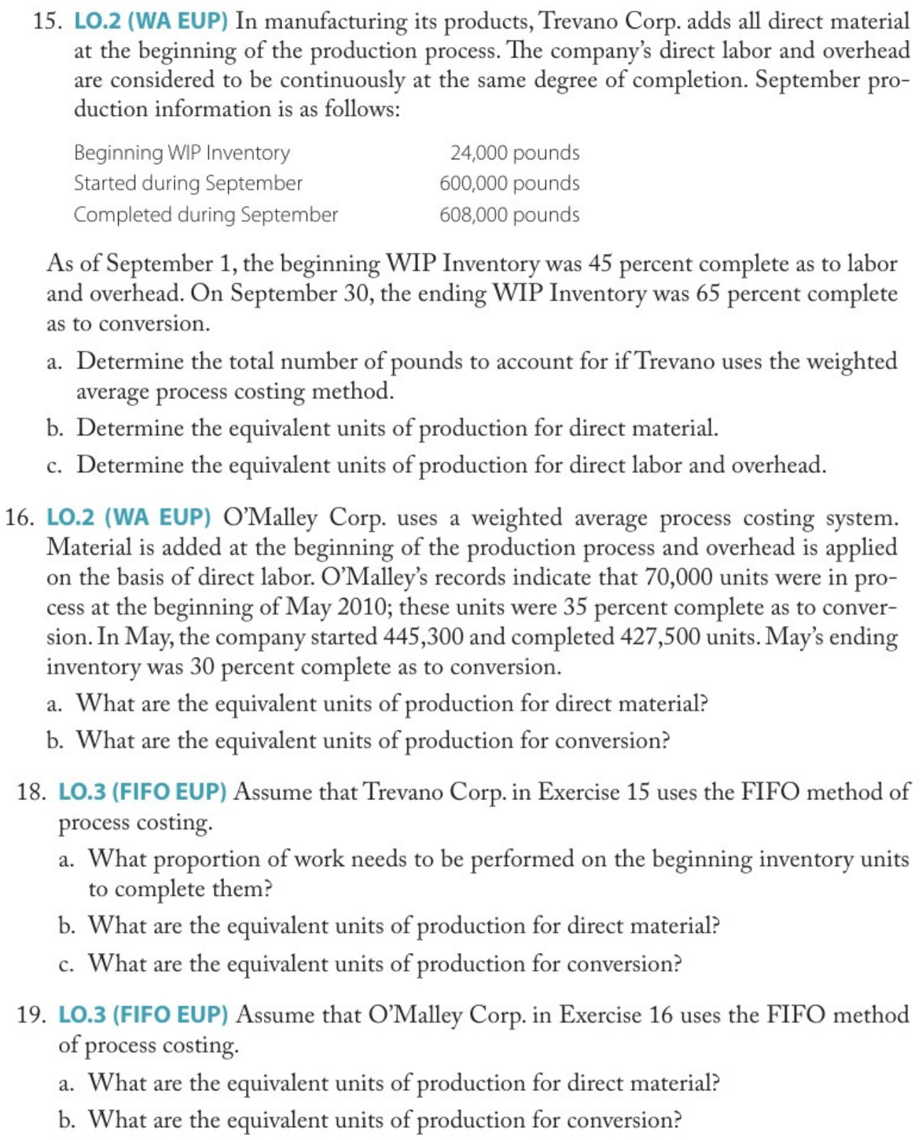 Subject is Cost Accounting about Process Costing: