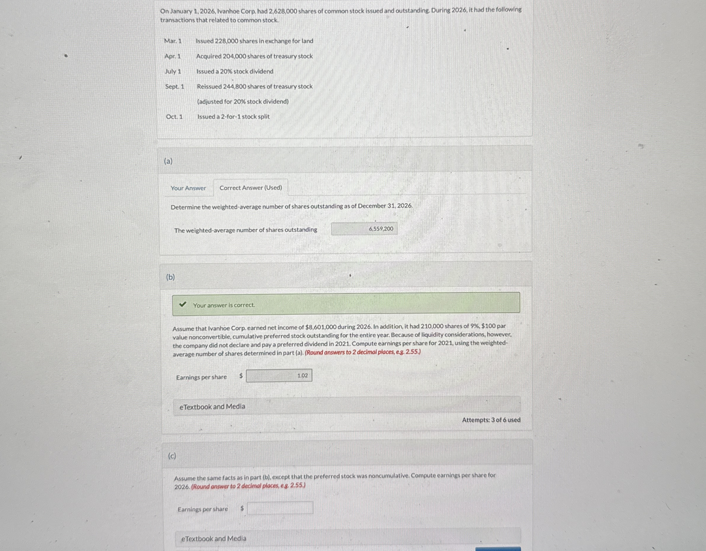 Your Answer Correct Answer ( Used ) Determine the