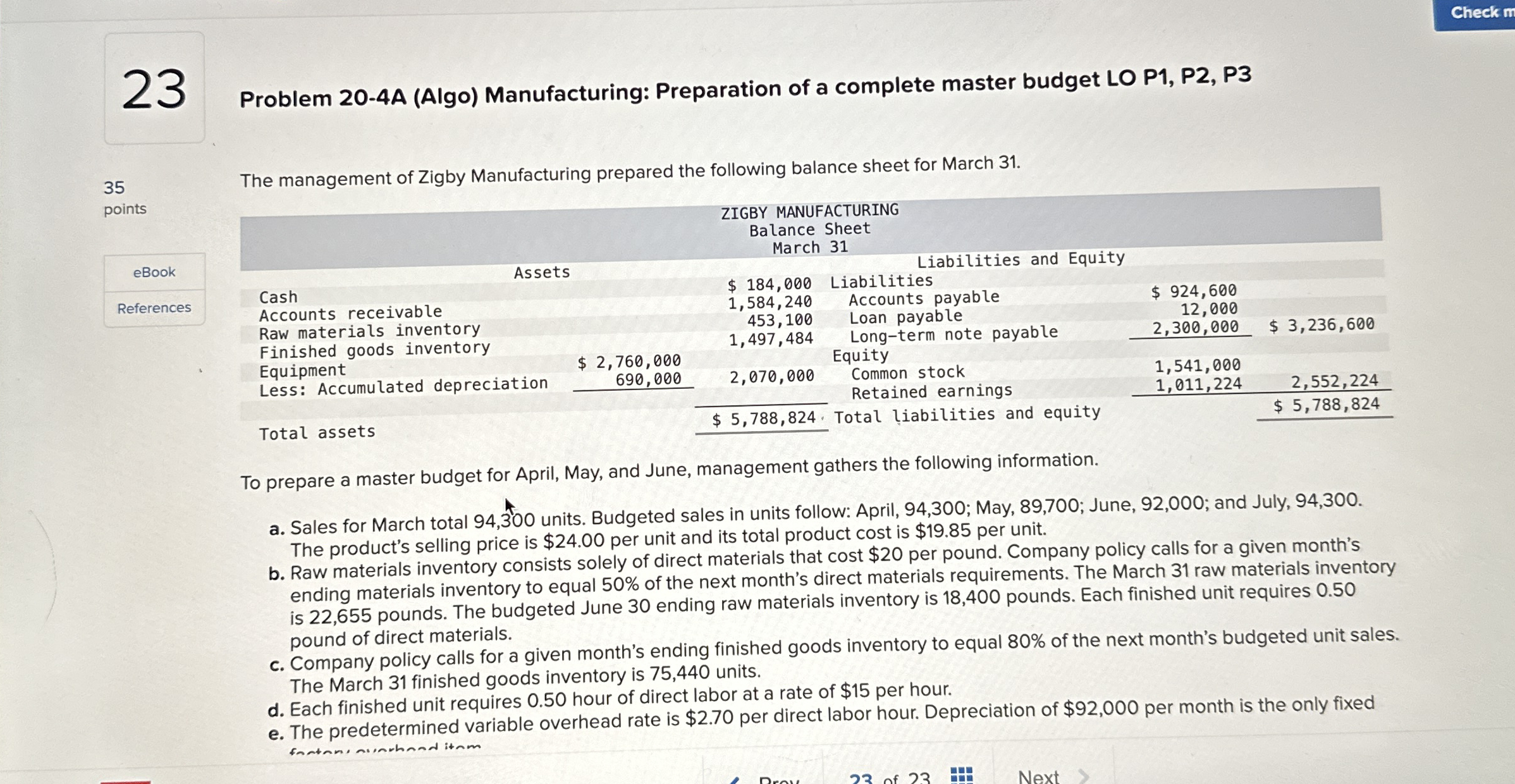 Check m 2 3 Problem 2 0 - 4 A ( Algo )