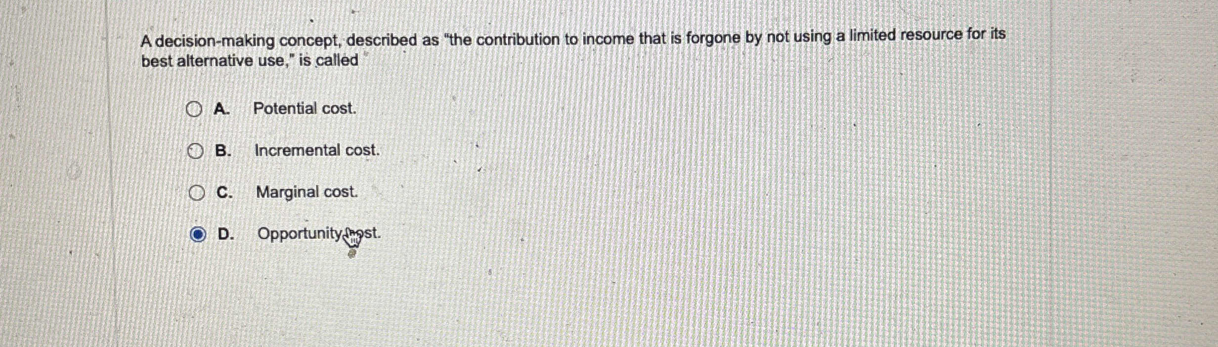 A decision - making concept, described as "the