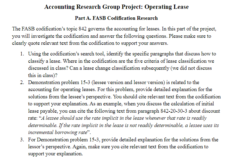 Accounting Research Group Project: Operating