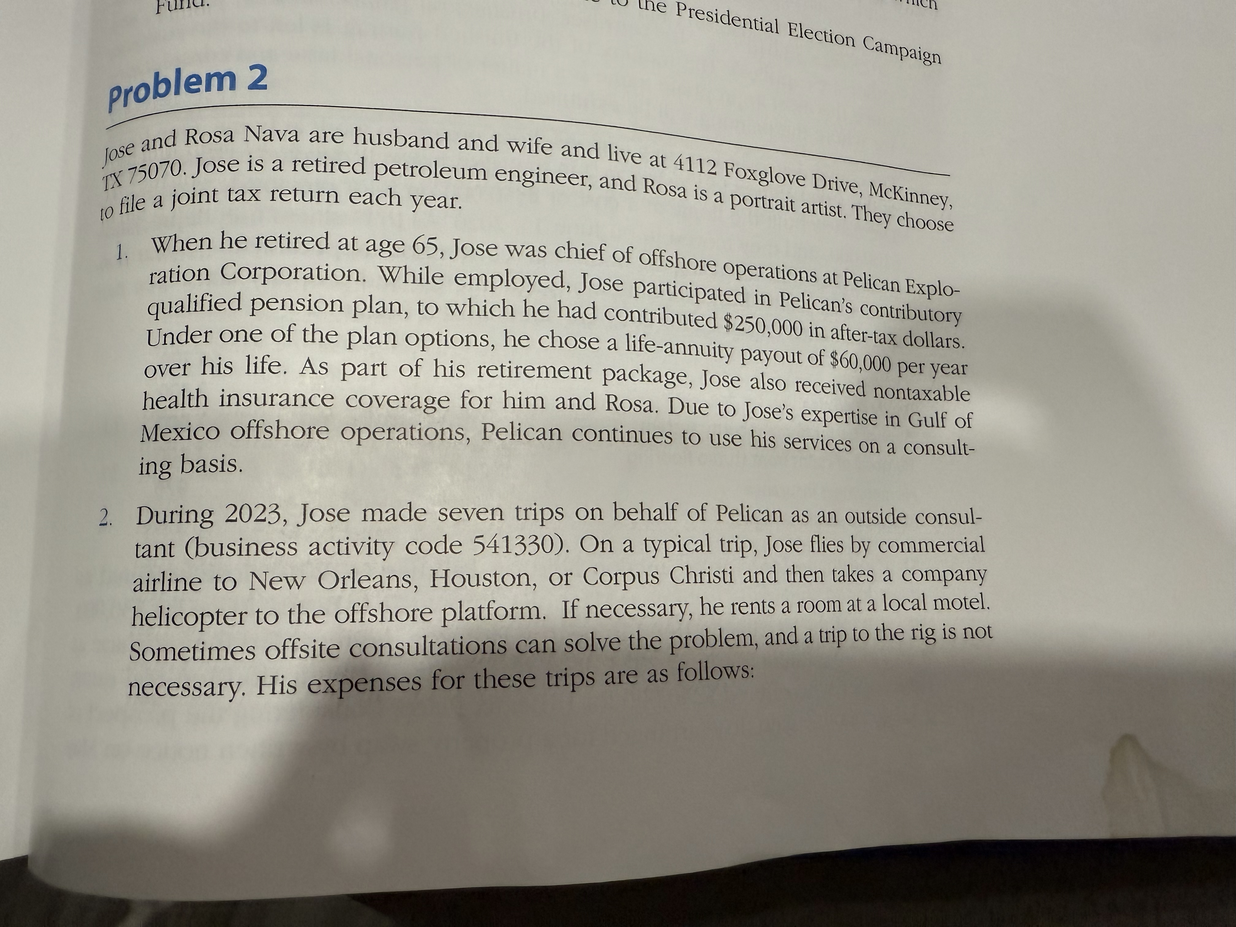 Jose and Rosa Nay eired petrole am engine, live