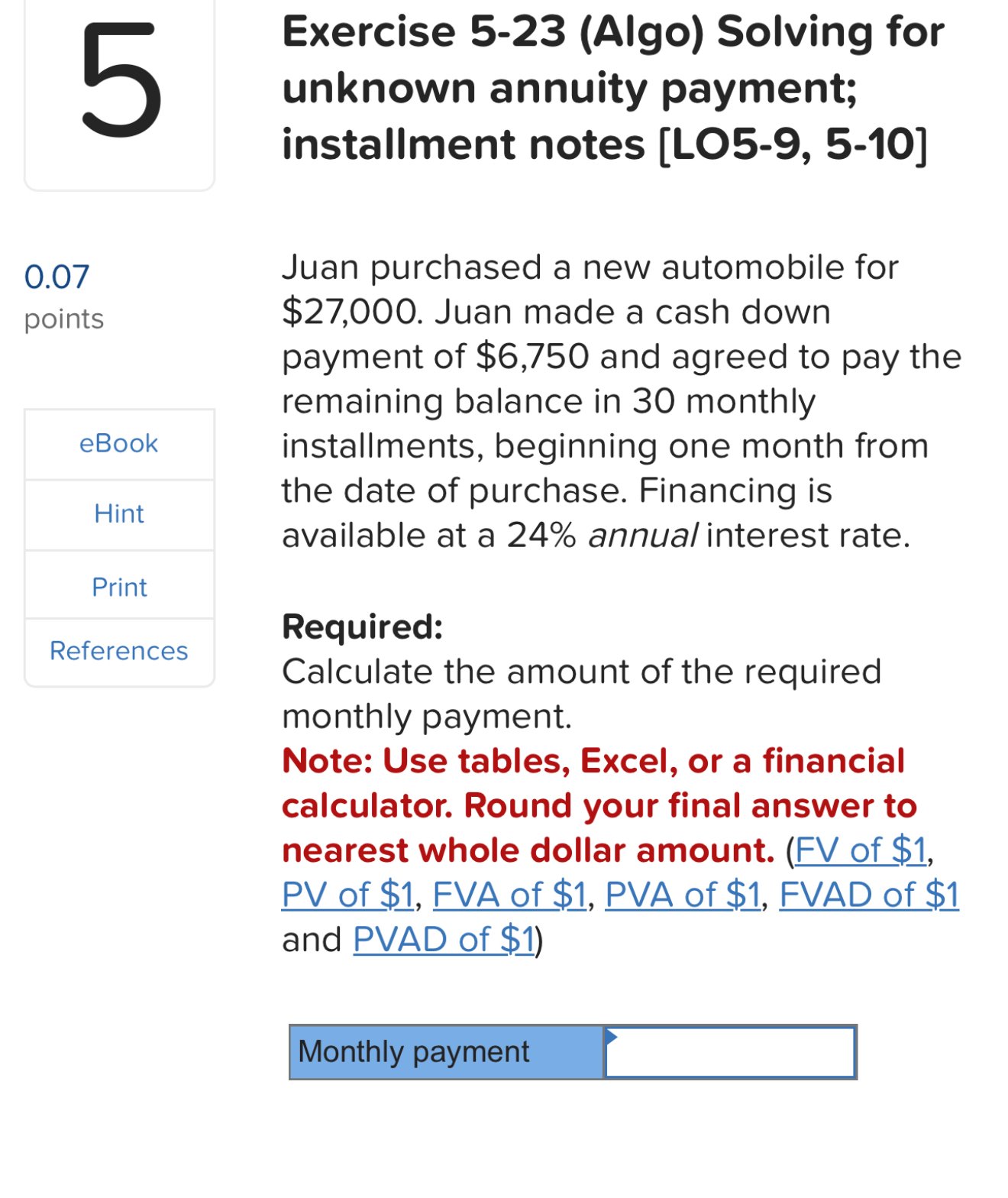 Exercise 5 - 2 3 ( Algo ) Solving for unknown