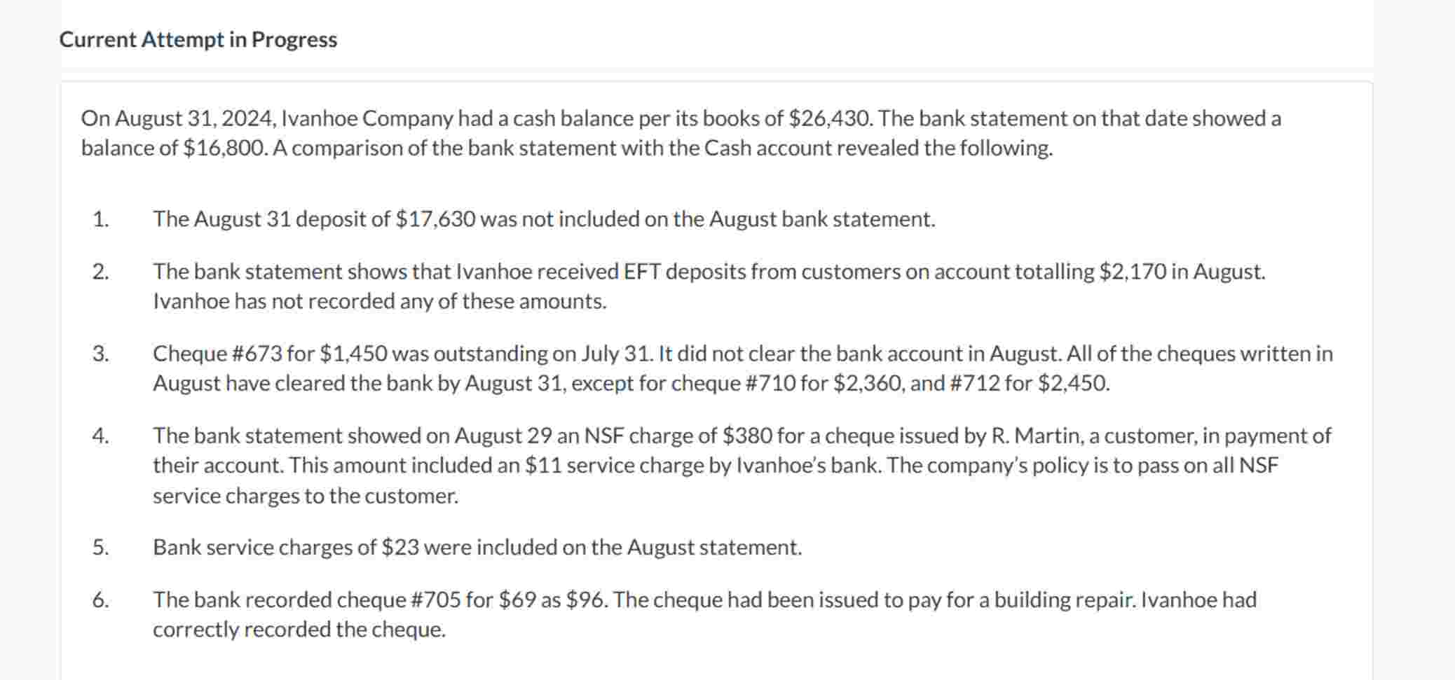 Current Attempt i n Progress O n August 3 1 , 2 0