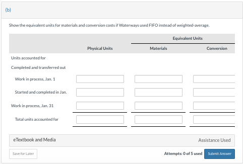 ( b ) Show the equivalent units for materials and