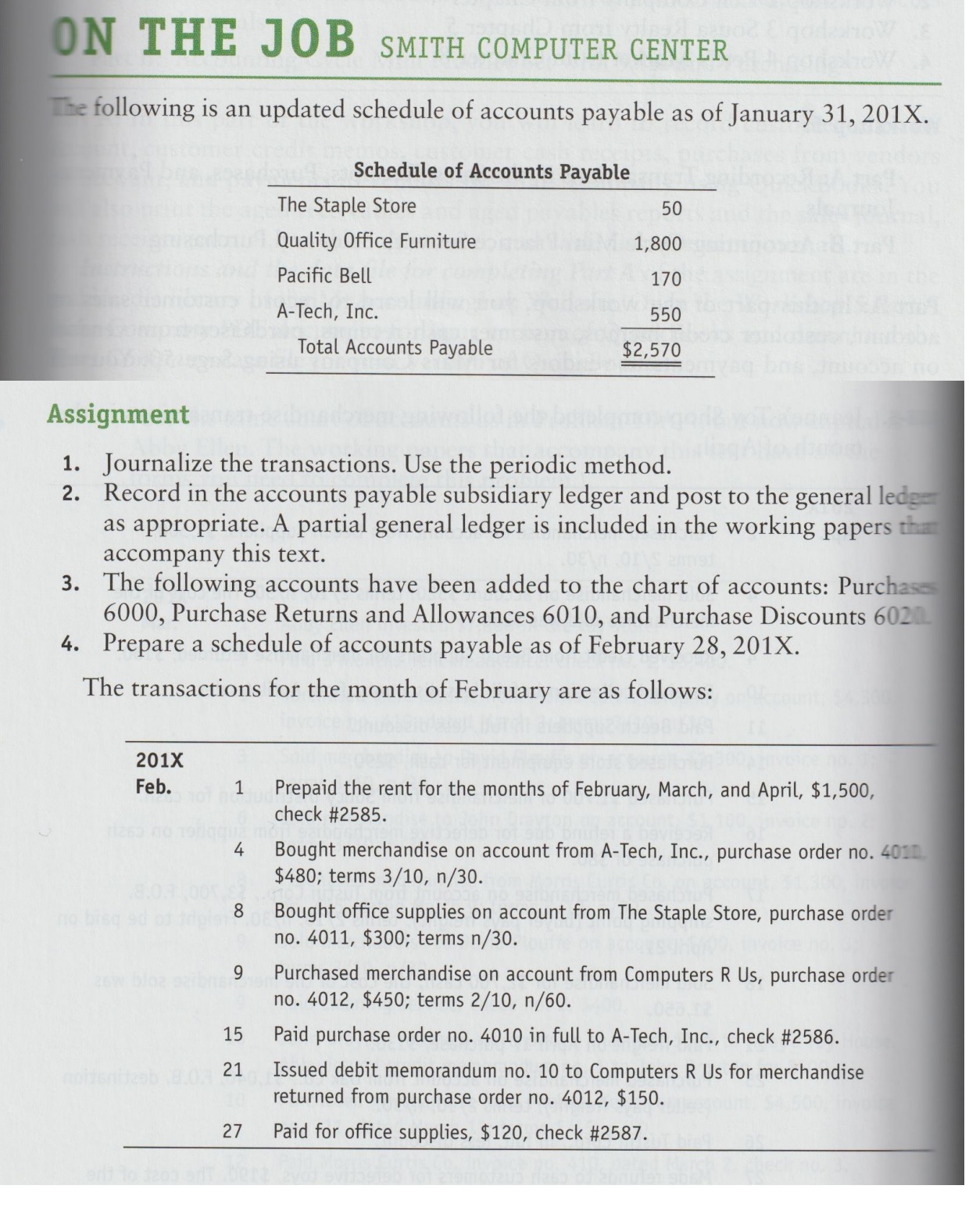 Assignment 1 . Journalize the transactions. Use