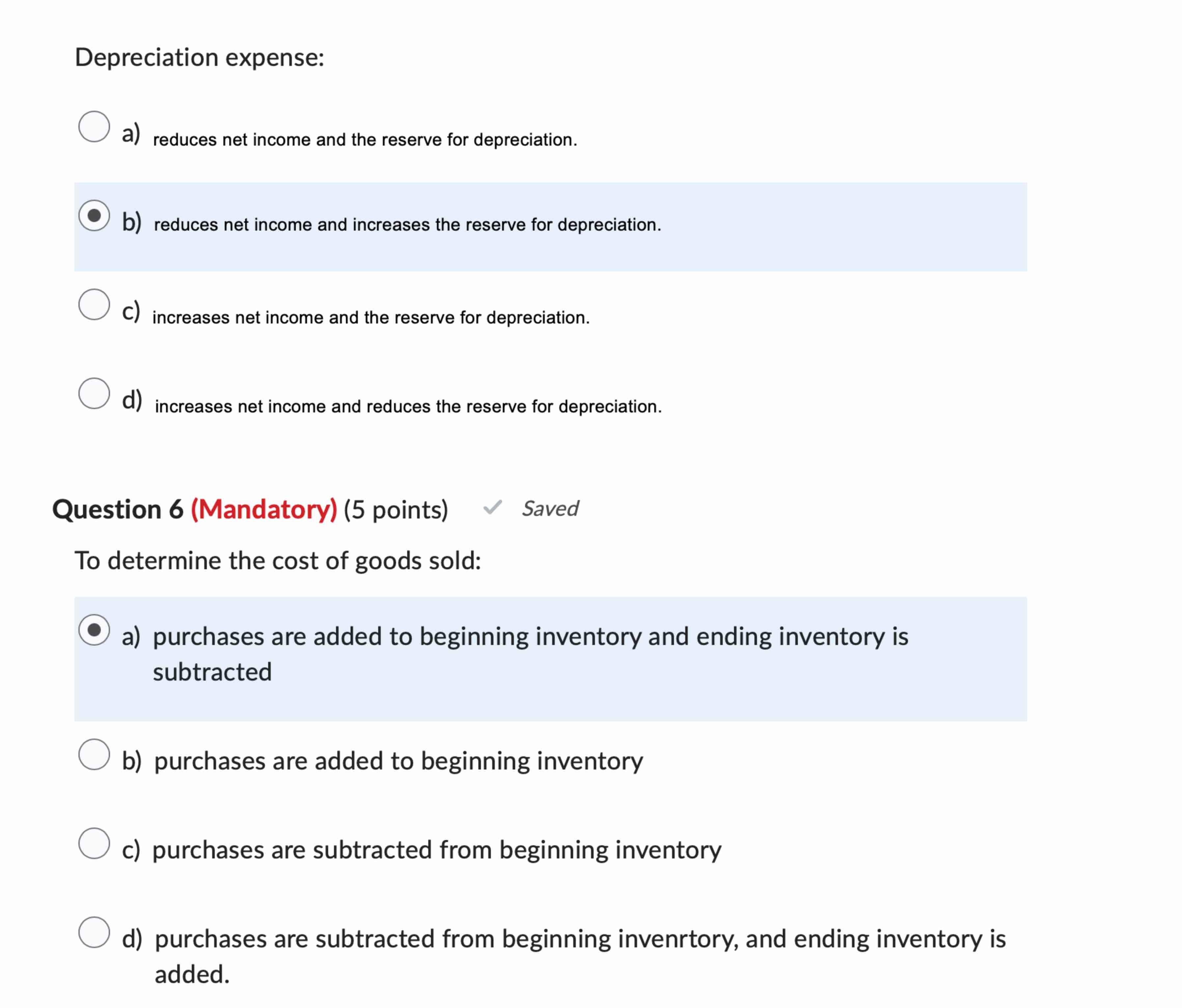 Depreciation expense: a ) reduces net income and
