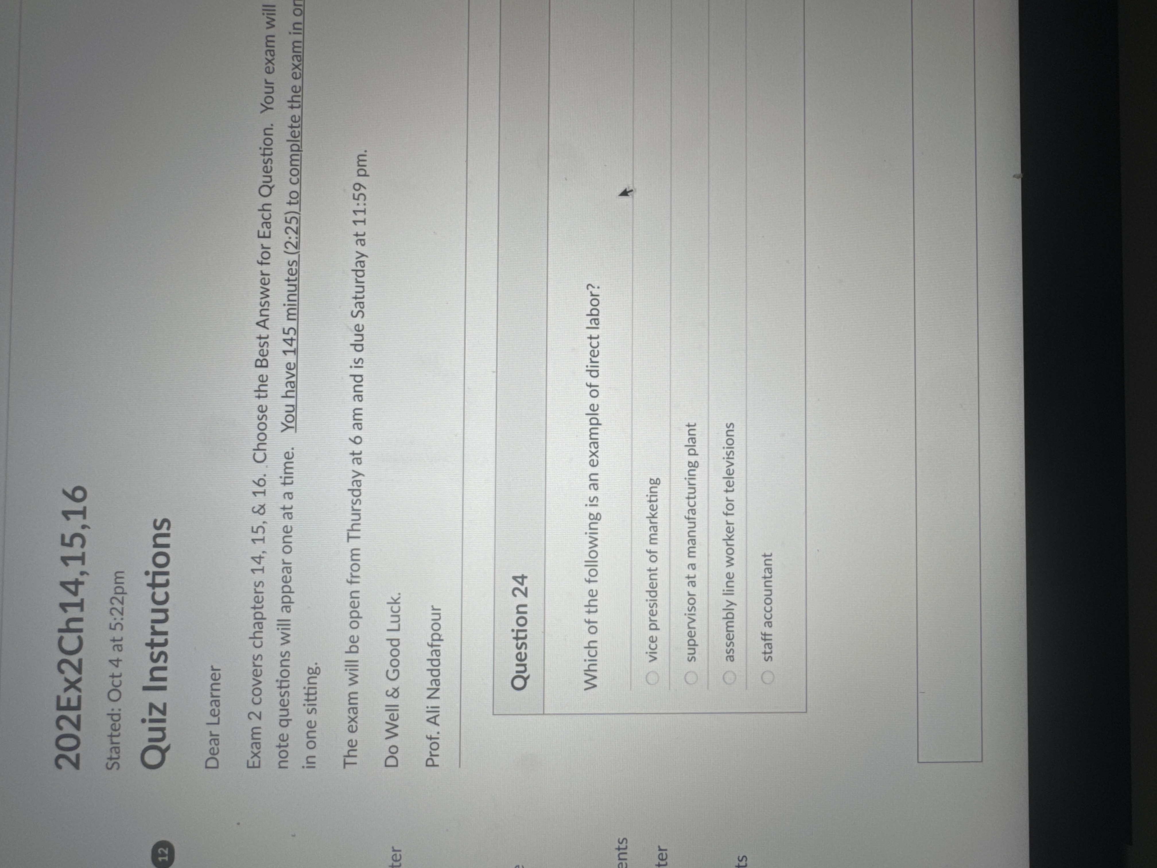 Question 2 4 Which of the following is an example