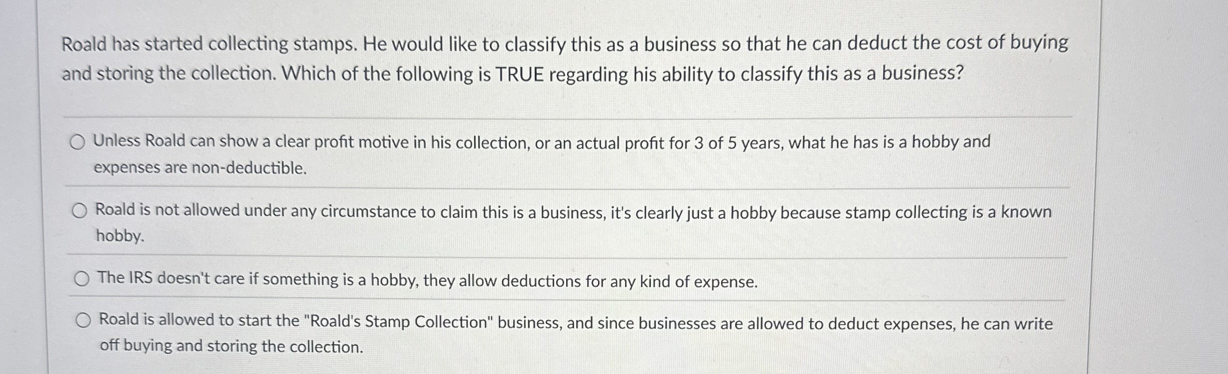 Roald has started collecting stamps. He would