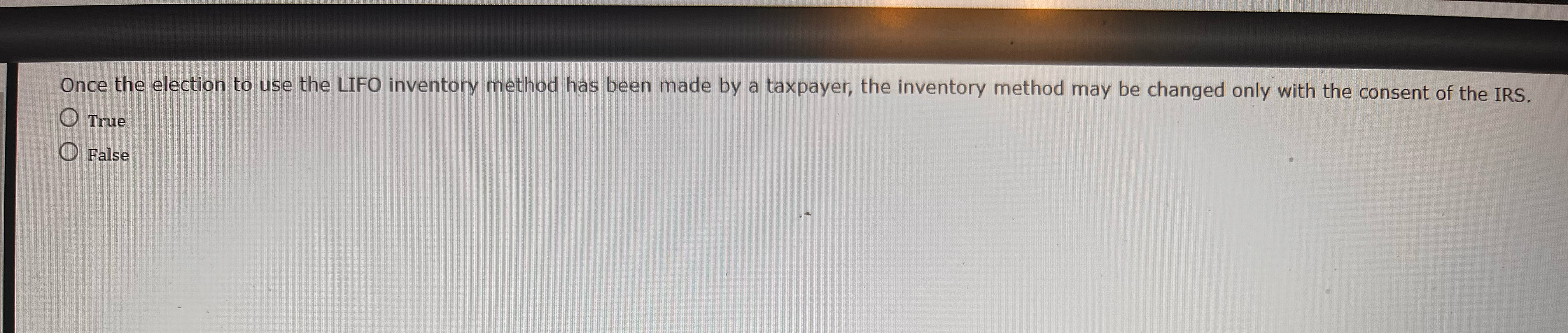 Once the election to use the LIFO inventory