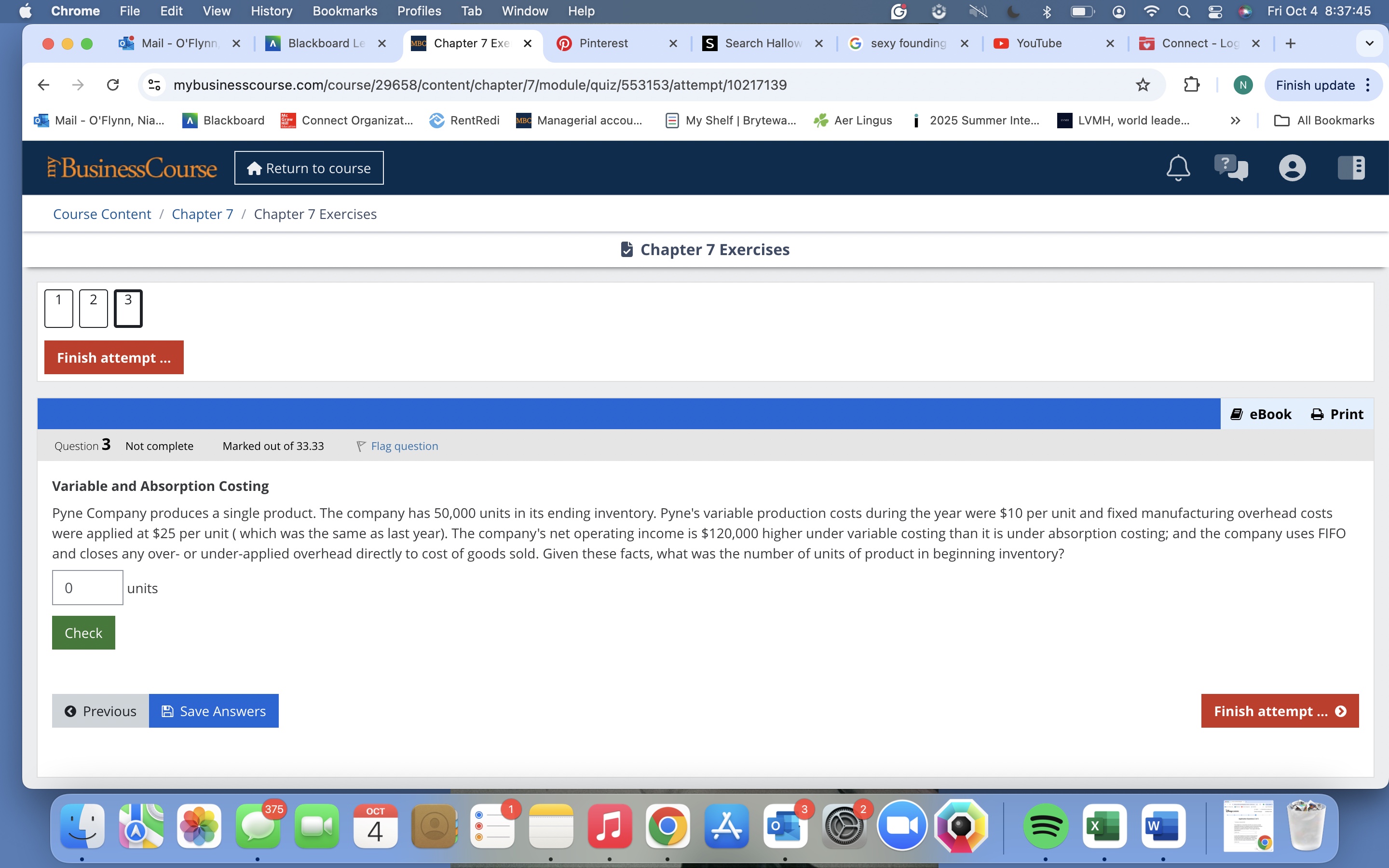Variable and Absorption Costing and closes any