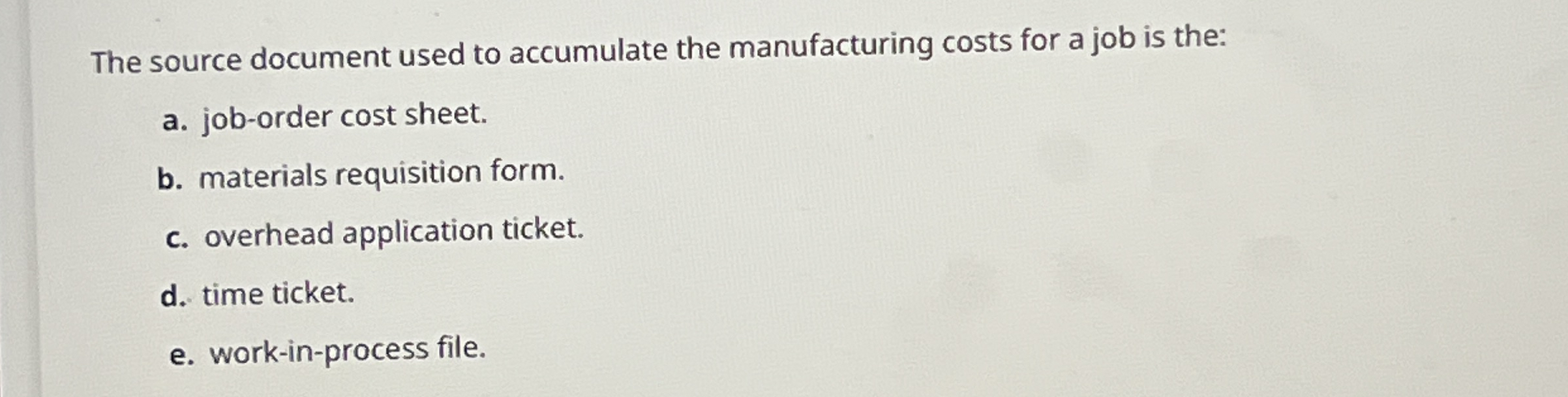 The source document used to accumulate the