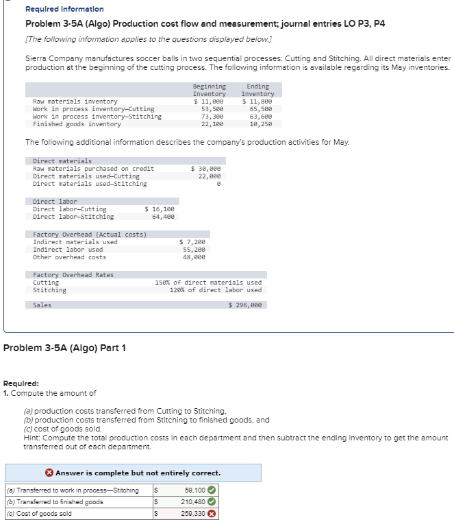Required Information Problem 3 - 5 A ( Algo )