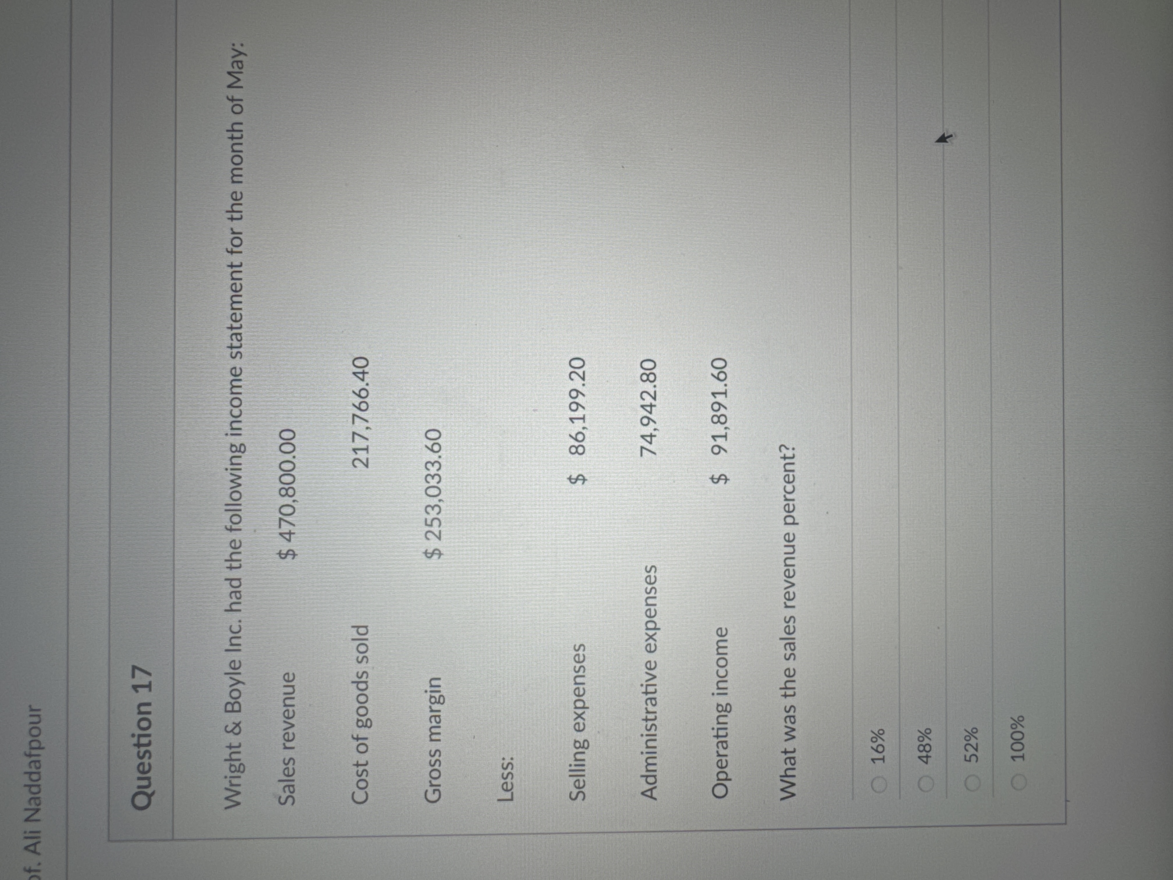 Question 1 7 Wright & Boyle Inc. had the