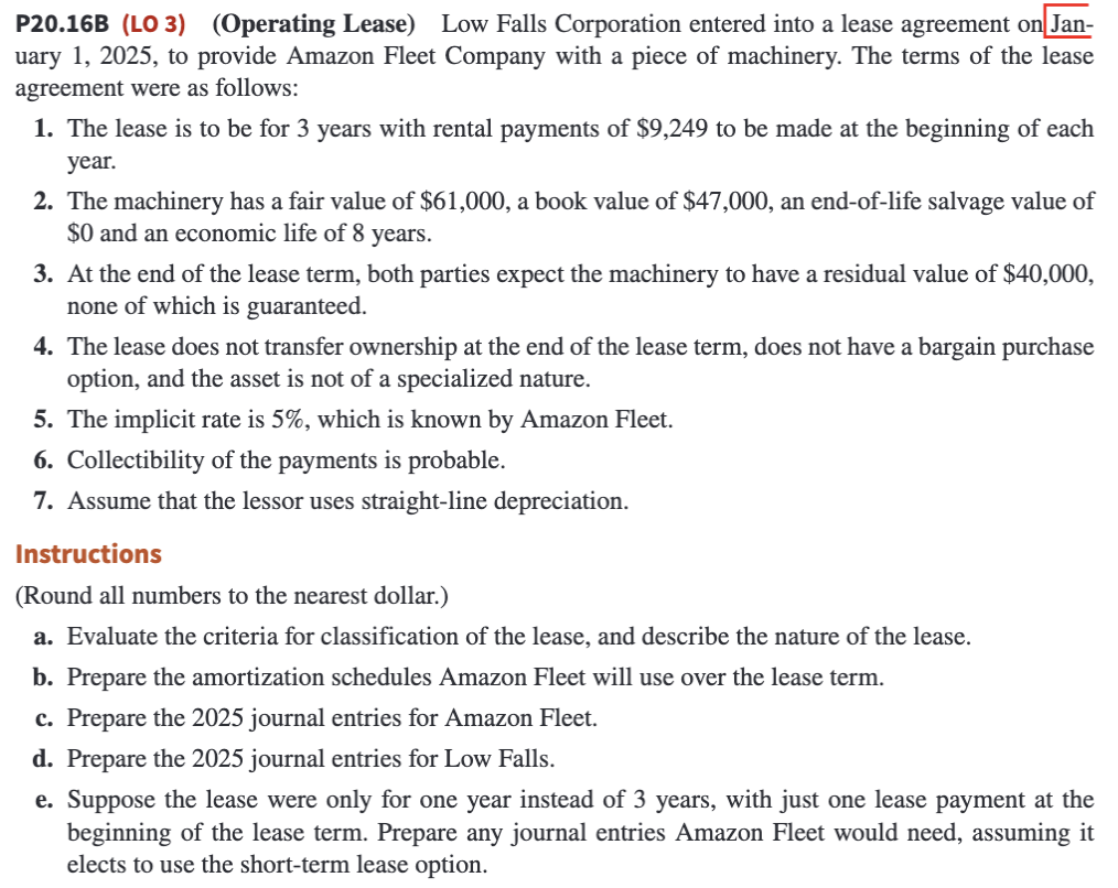 P 2 0 . 1 6 B ( LO 3 ) ( Operating Lease ) Low