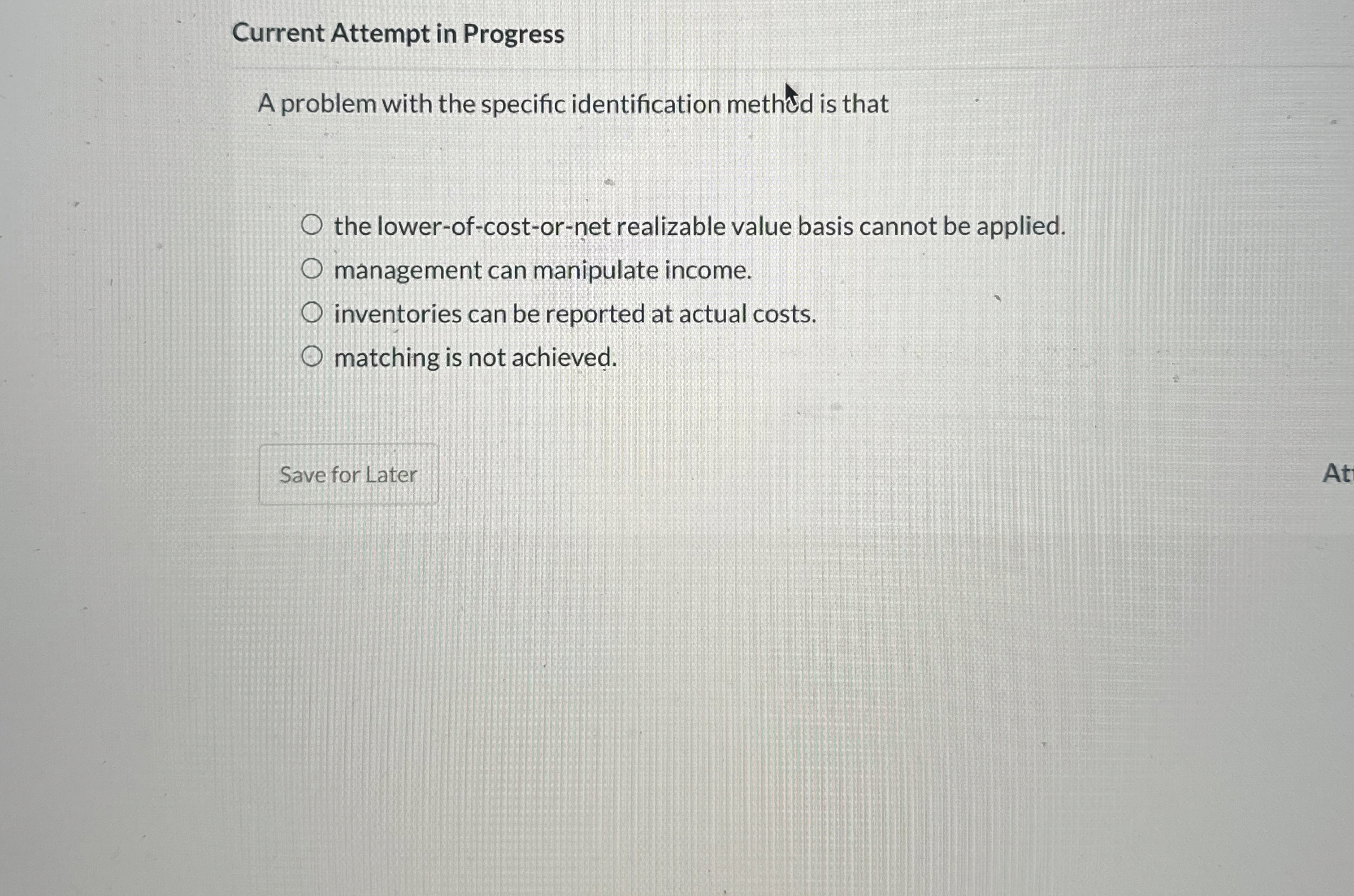 Current Attempt in Progress A problem with the