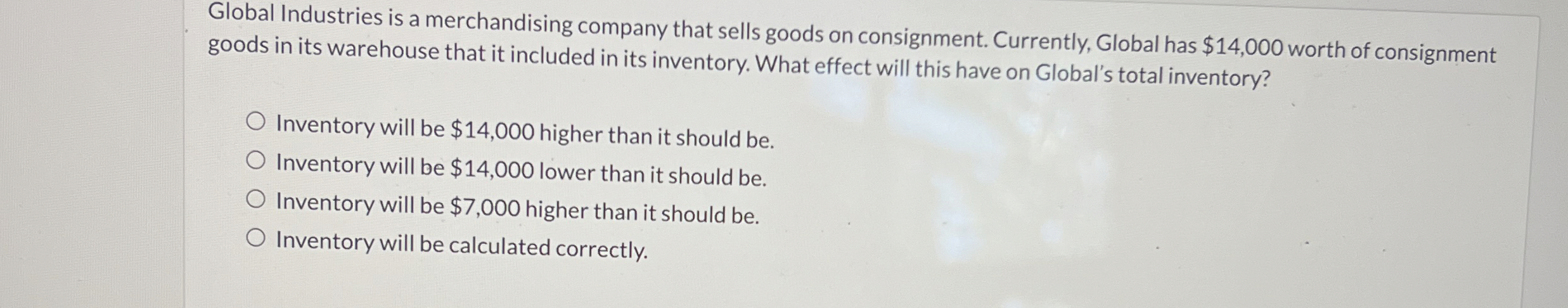 Global Industries is a merchandising company that