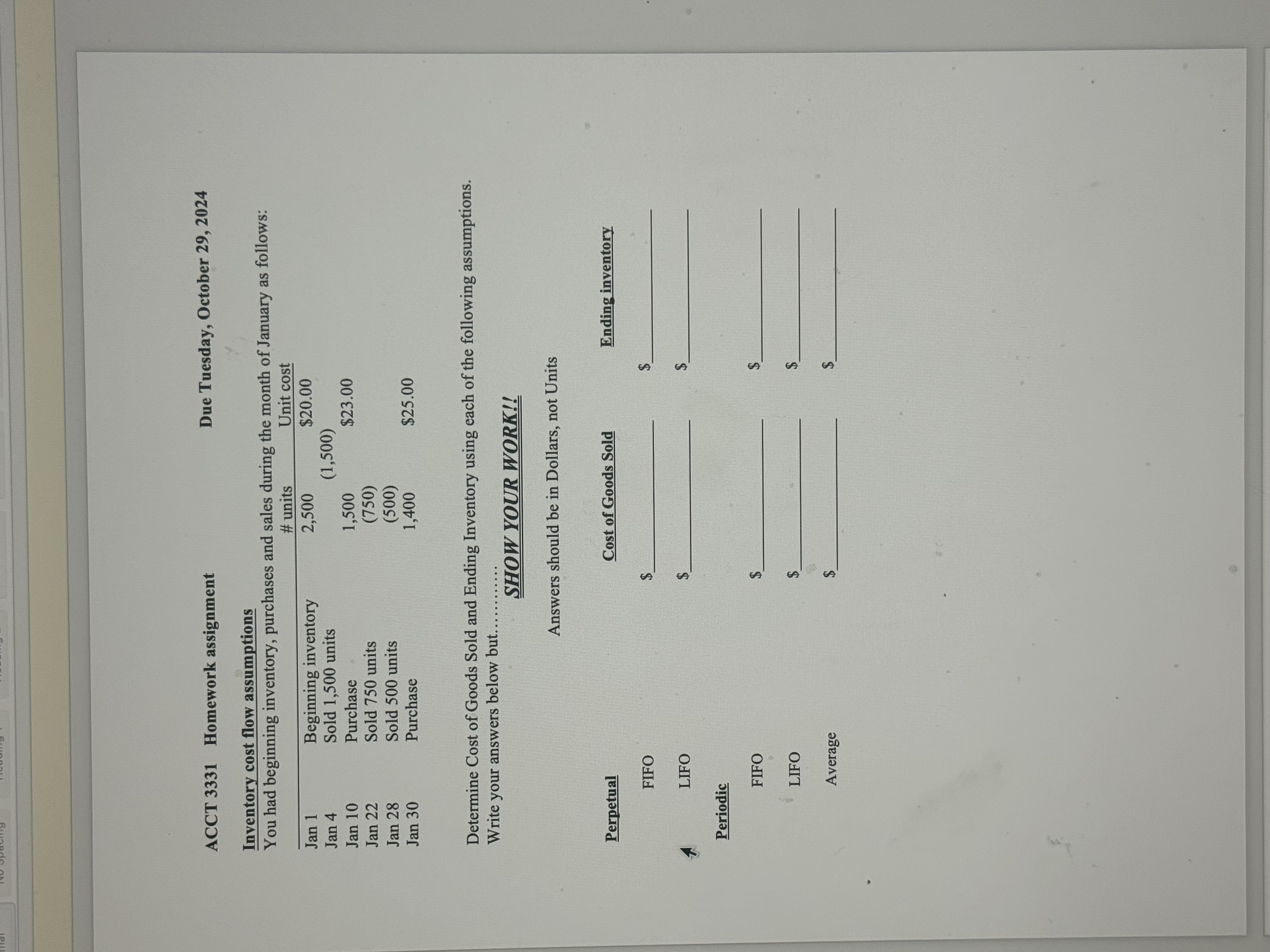 ACCT 3 3 3 1 Homework assignment Due Tuesday,