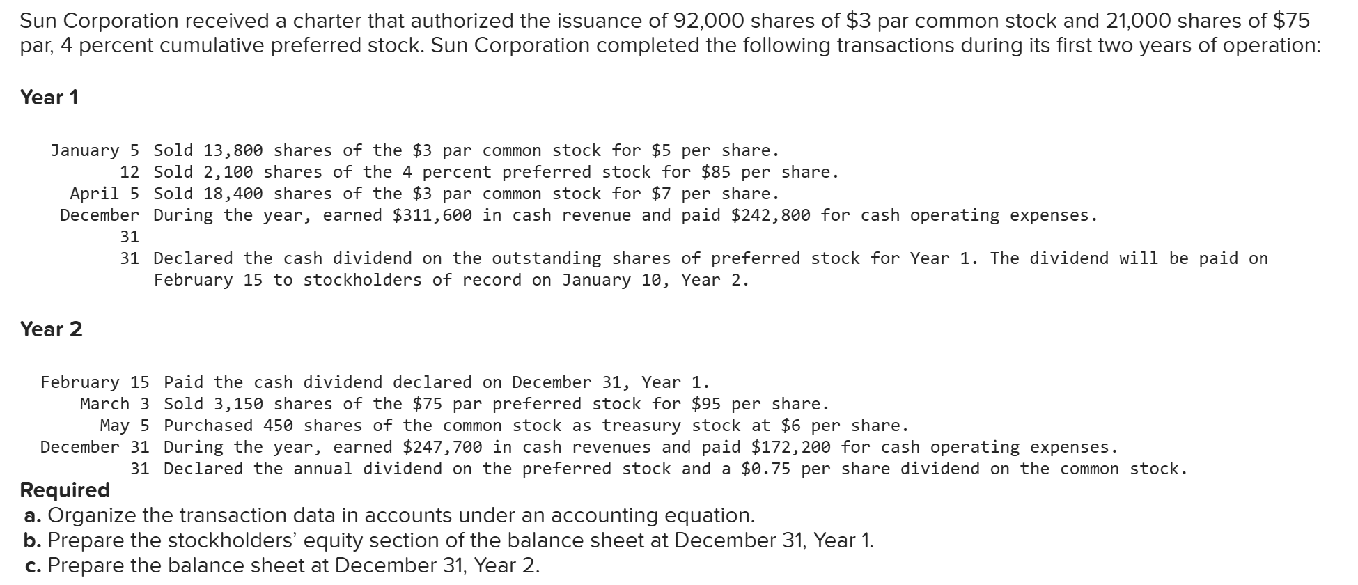 par, 4 percent cumulative preferred stock. Sun