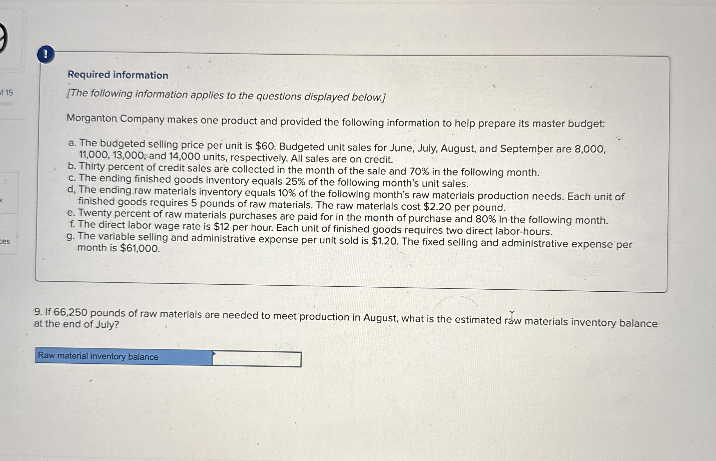 Required information [ The following information