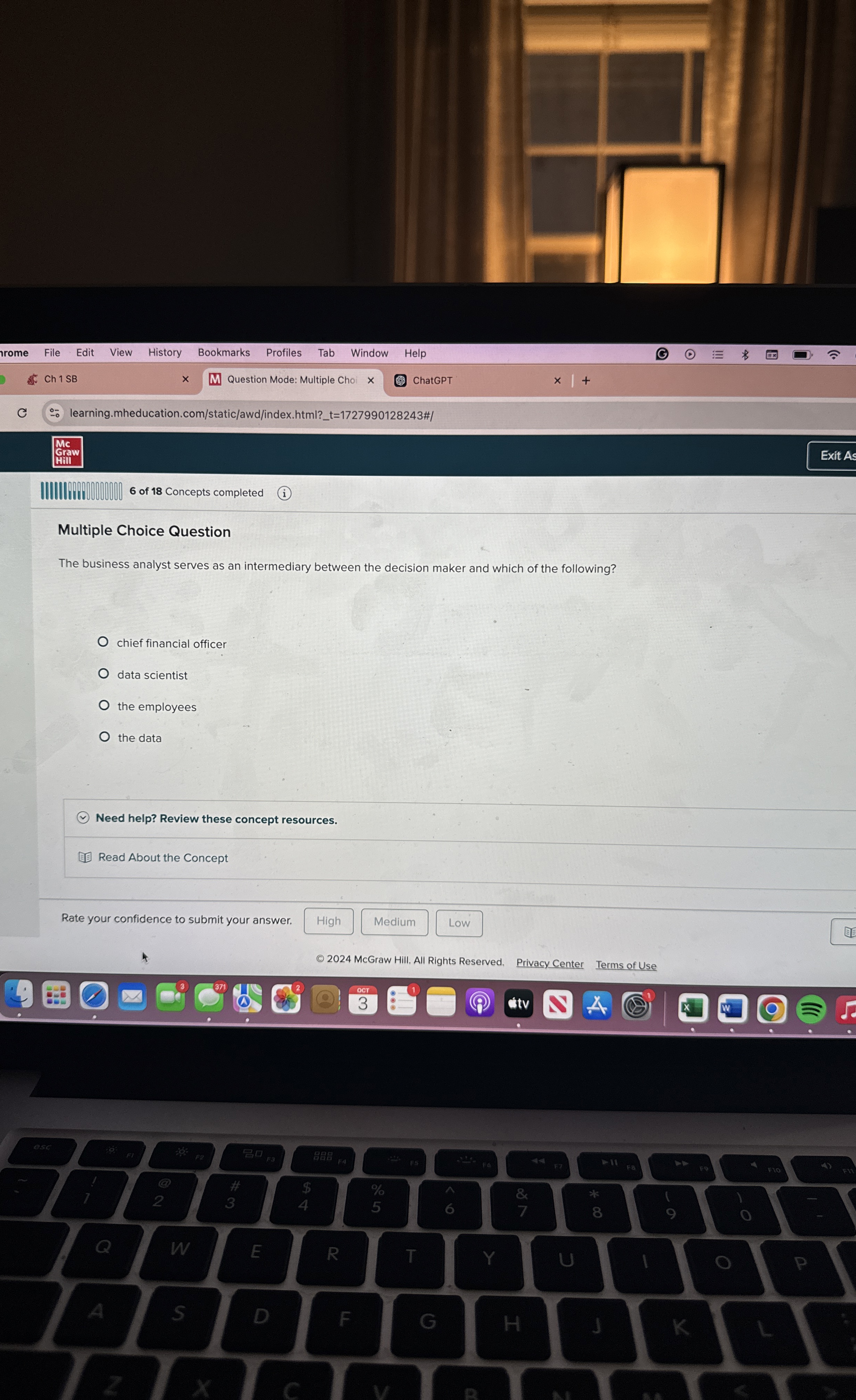Multiple Choice Question The business analyst