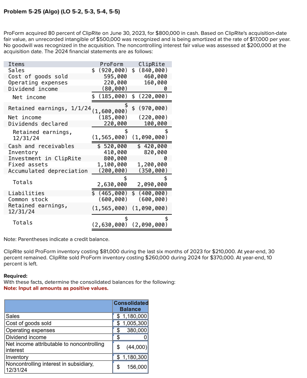 Problem 5 - 2 5 ( Algo ) ( LO 5 - 2 , 5 - 3 , 5 -