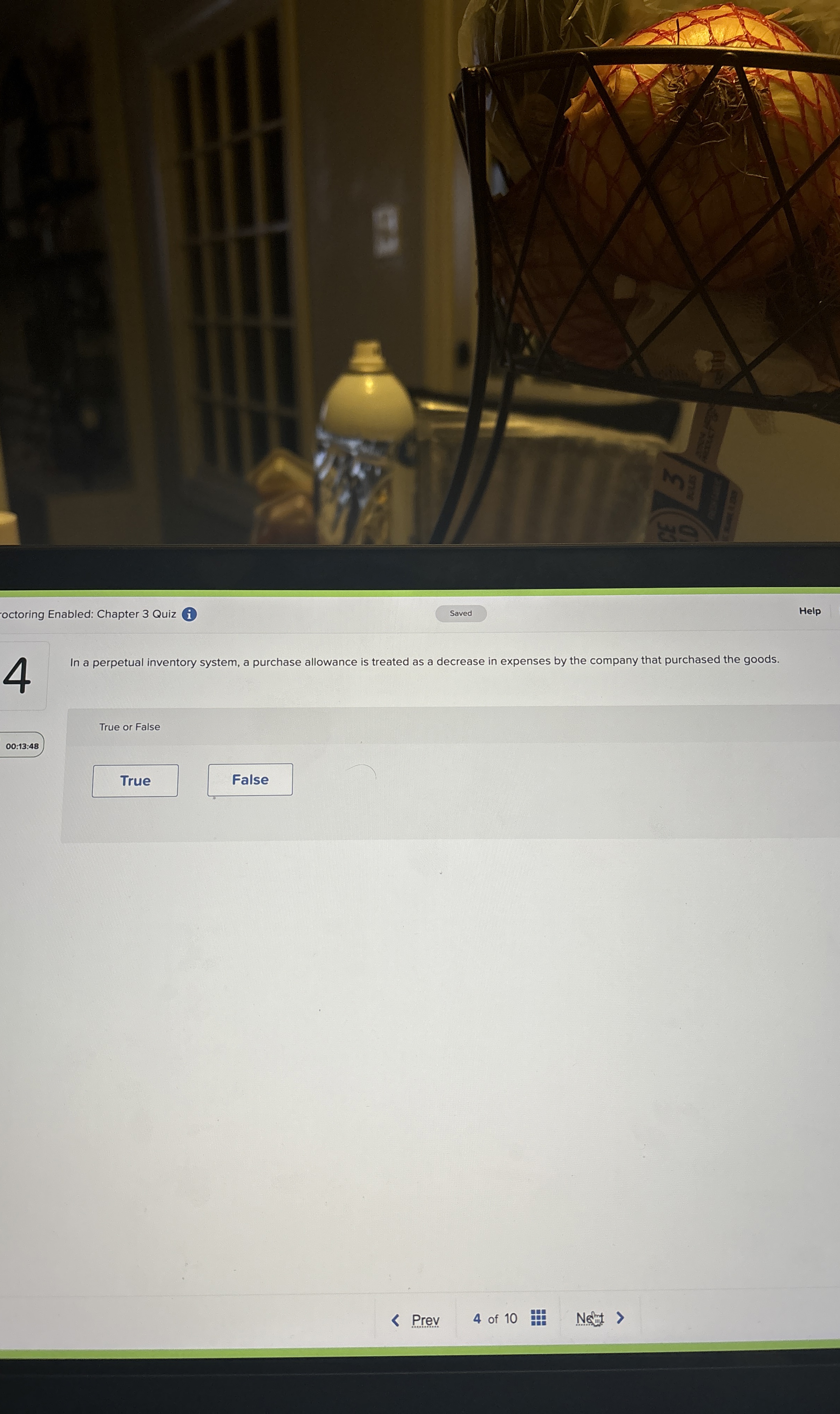 In a perpetual inventory system, a purchase