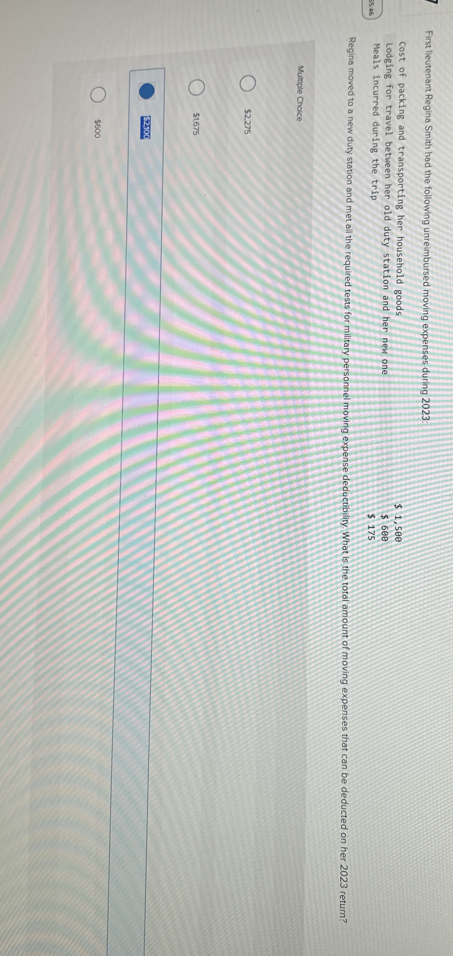 First lieutenant Regina Smith had the following