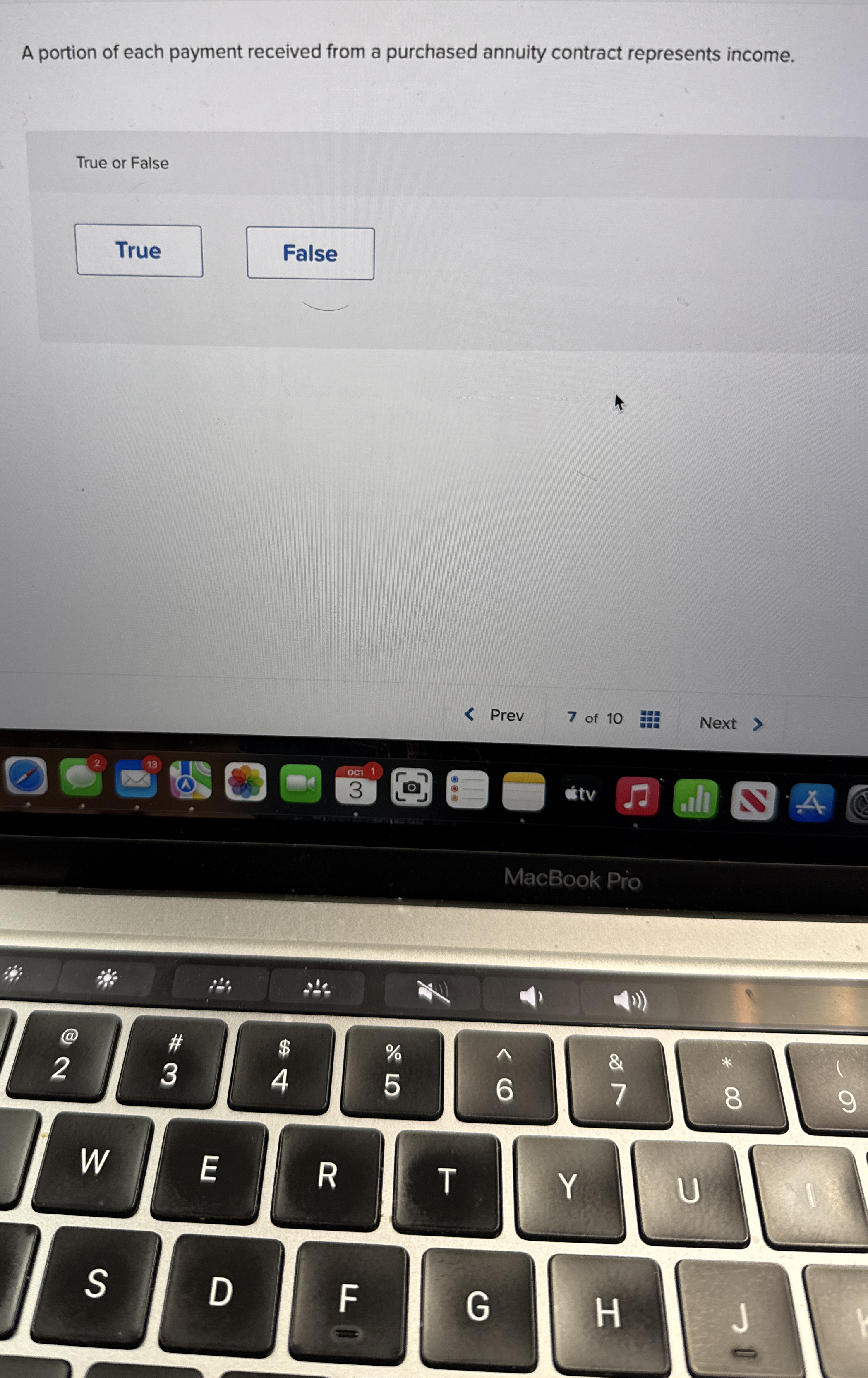 A portion of each payment received from a