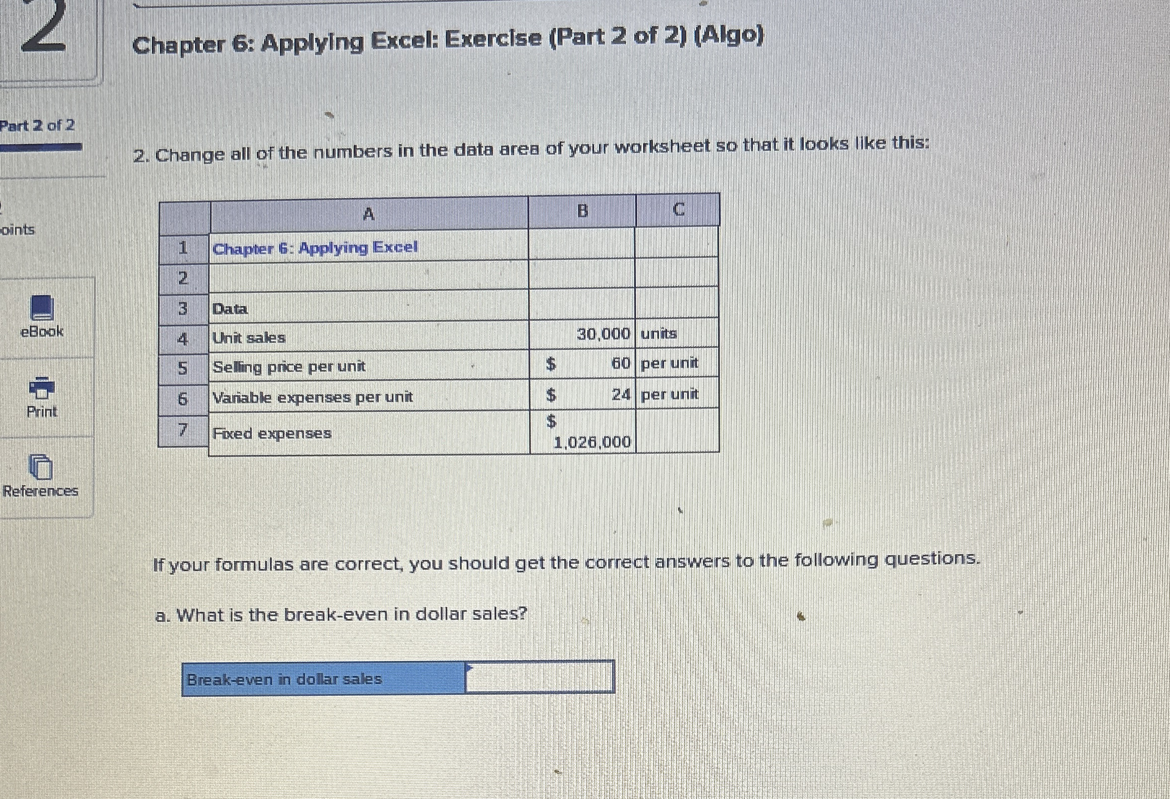 Chapter 6 : Applying Excel: Exercise ( Part 2 of